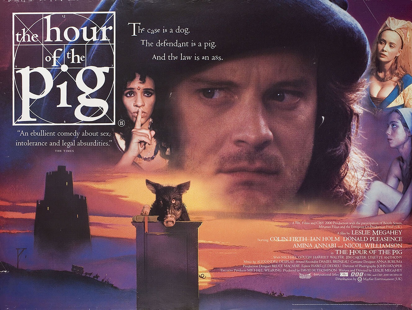 Час Свиньи (Hour of the Pig, 1993), режиссёр Лесли Мегахи, британский постер к фильму, 1993 год