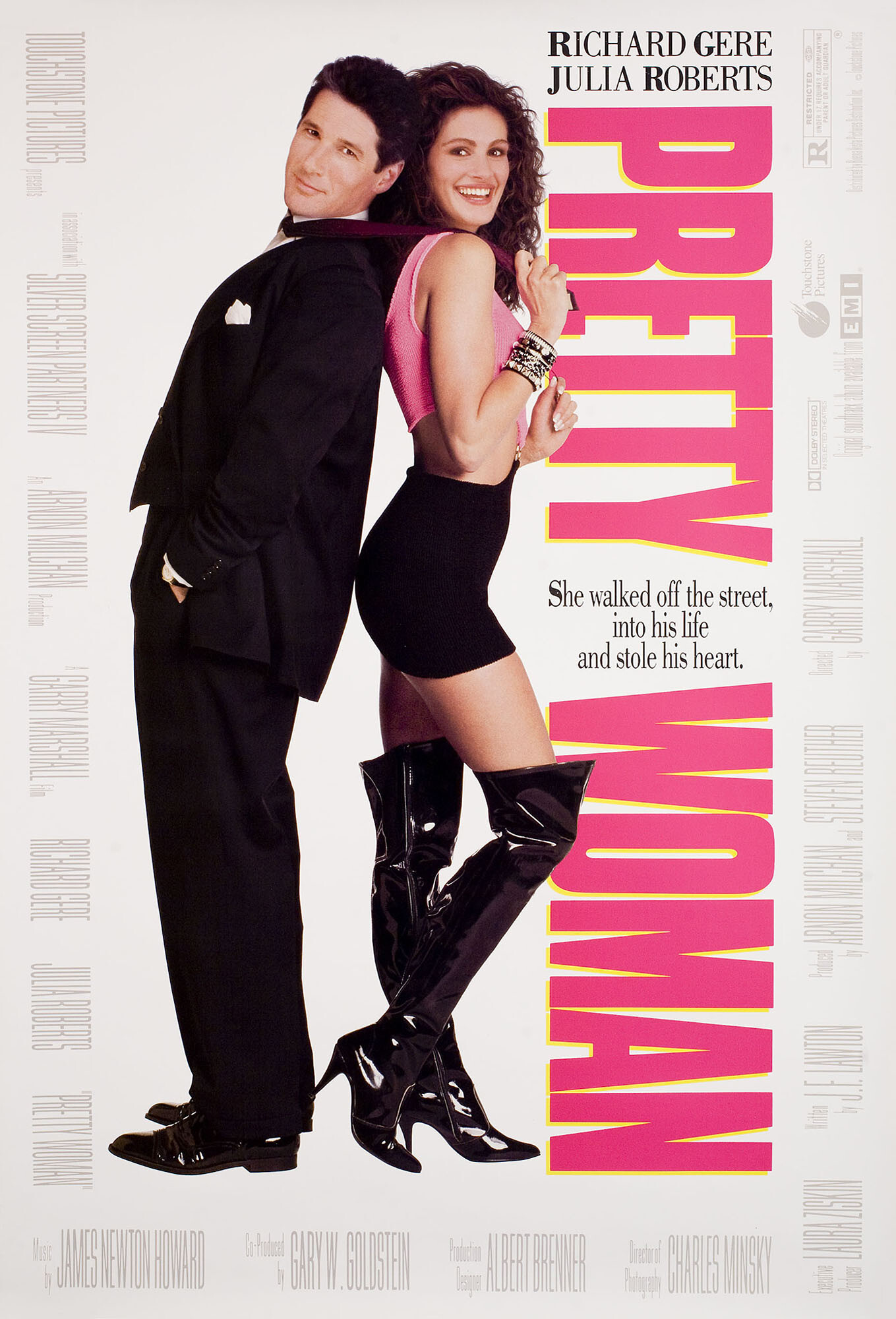 Красотка (Pretty Woman, 1990), режиссёр Гарри Маршалл, американский постер к фильму, 1990 год