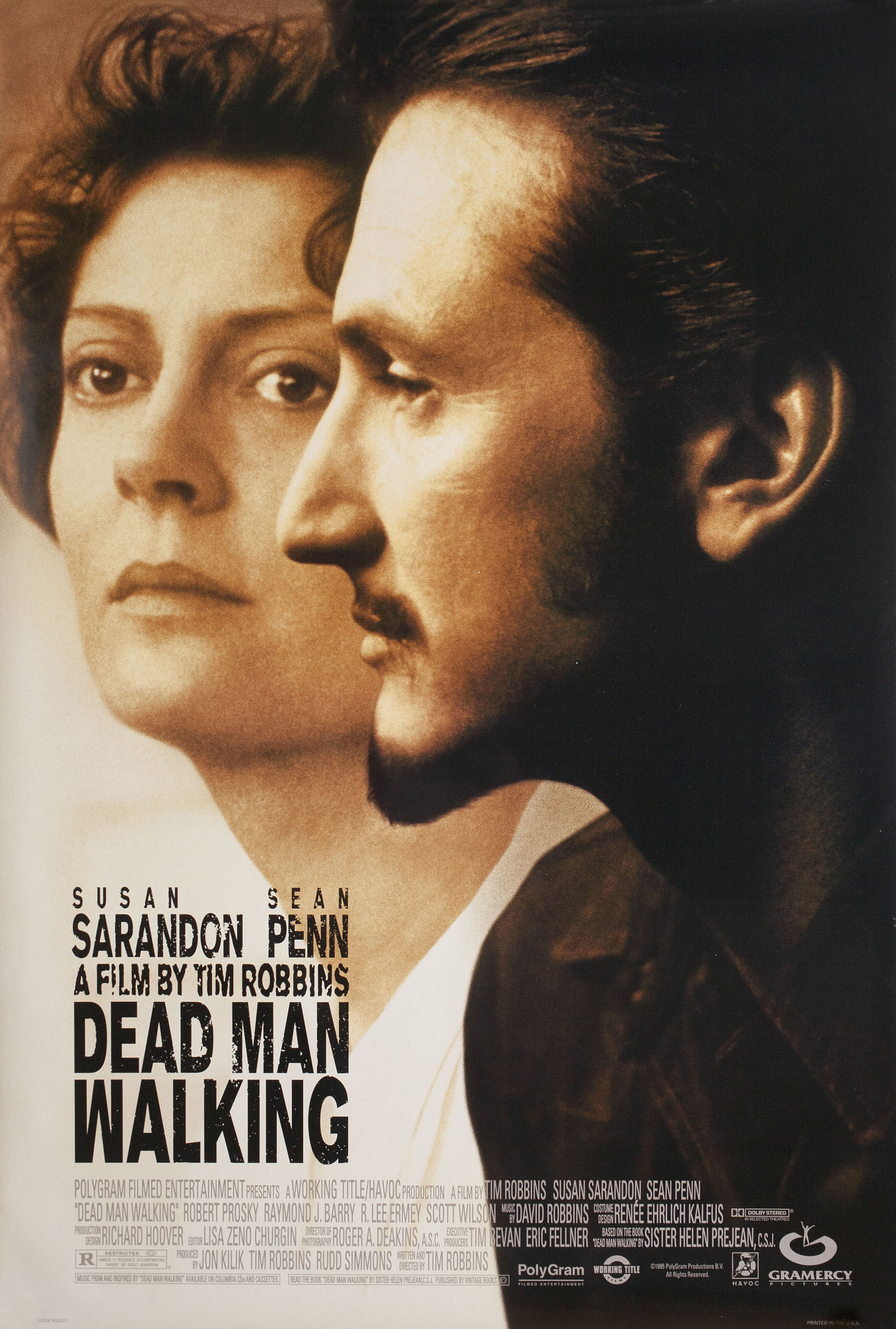 Мертвец идет (Dead Man Walking, 1995), режиссёр Тим Роббинс, американский постер к фильму, 1995 год