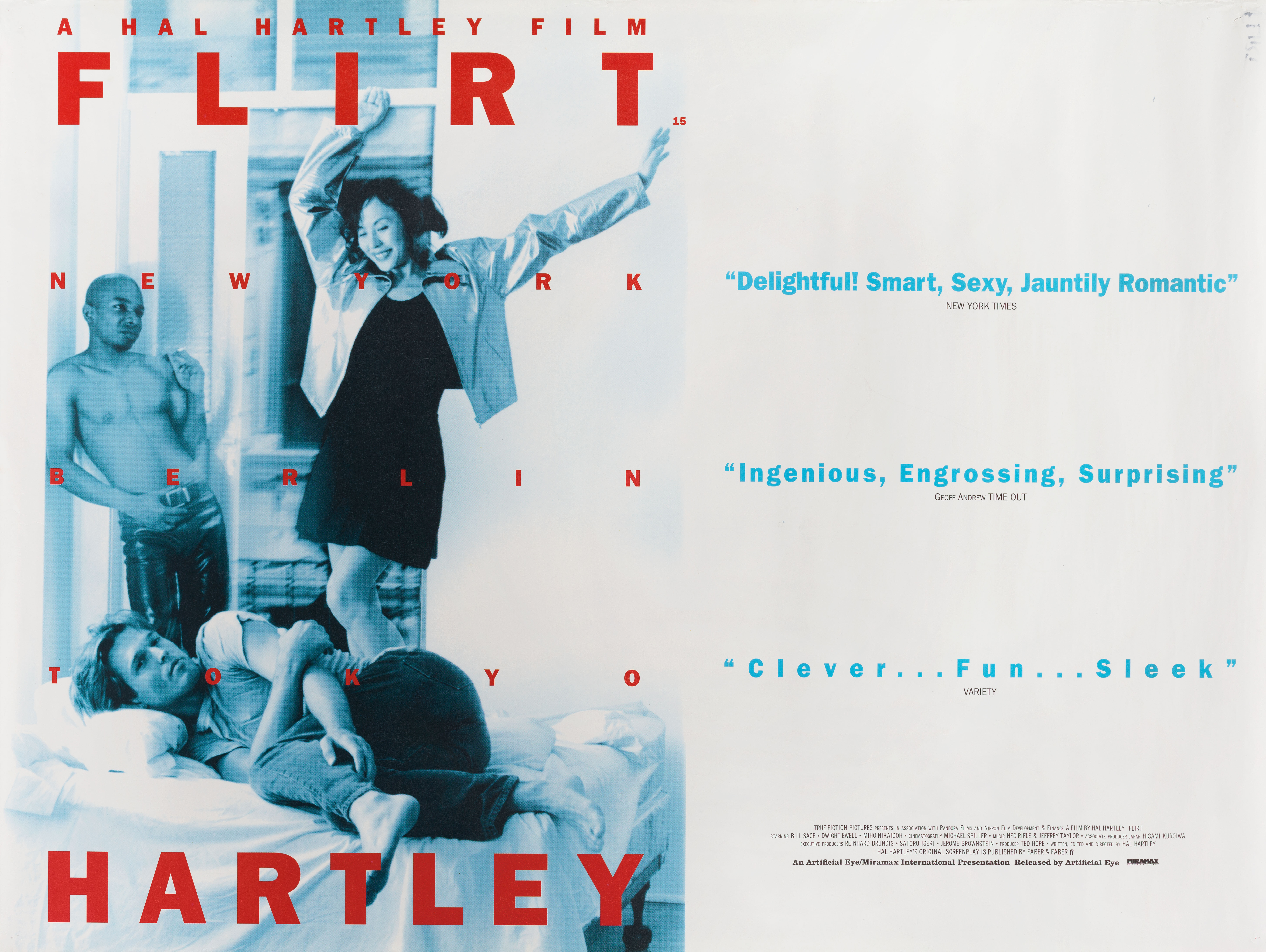 Флирт (Flirt, 1995), режиссёр Хэл Хартли, британский постер к фильму, 1995 год