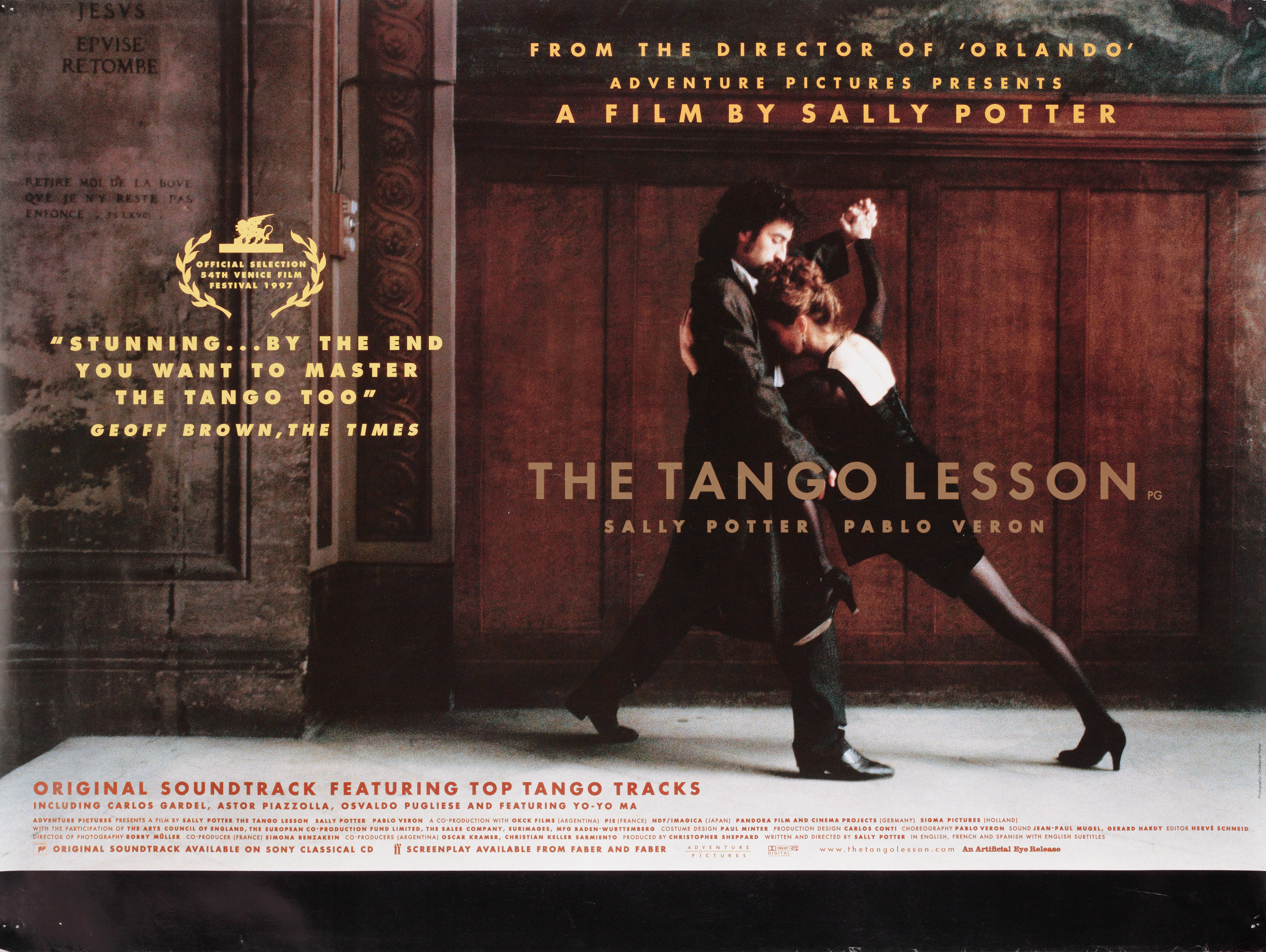Урок танго (The Tango Lesson, 1997), режиссёр Салли Поттер, британский постер к фильму, 1998 год