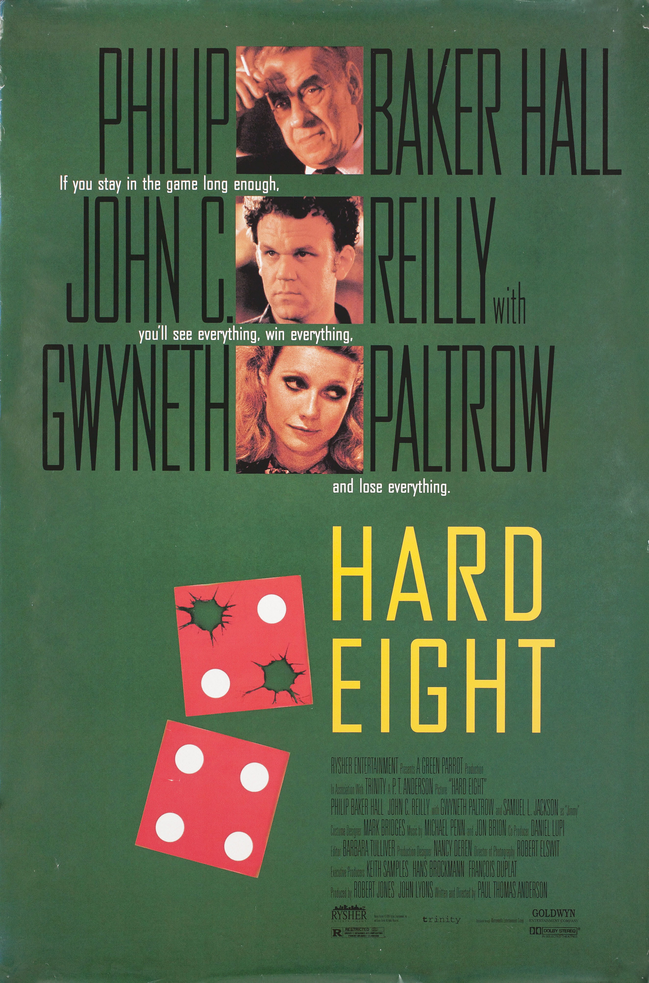 Роковая восьмерка (Hard Eight, 1996), режиссёр П.Т. Андерсон, американский постер к фильму, 1996 год