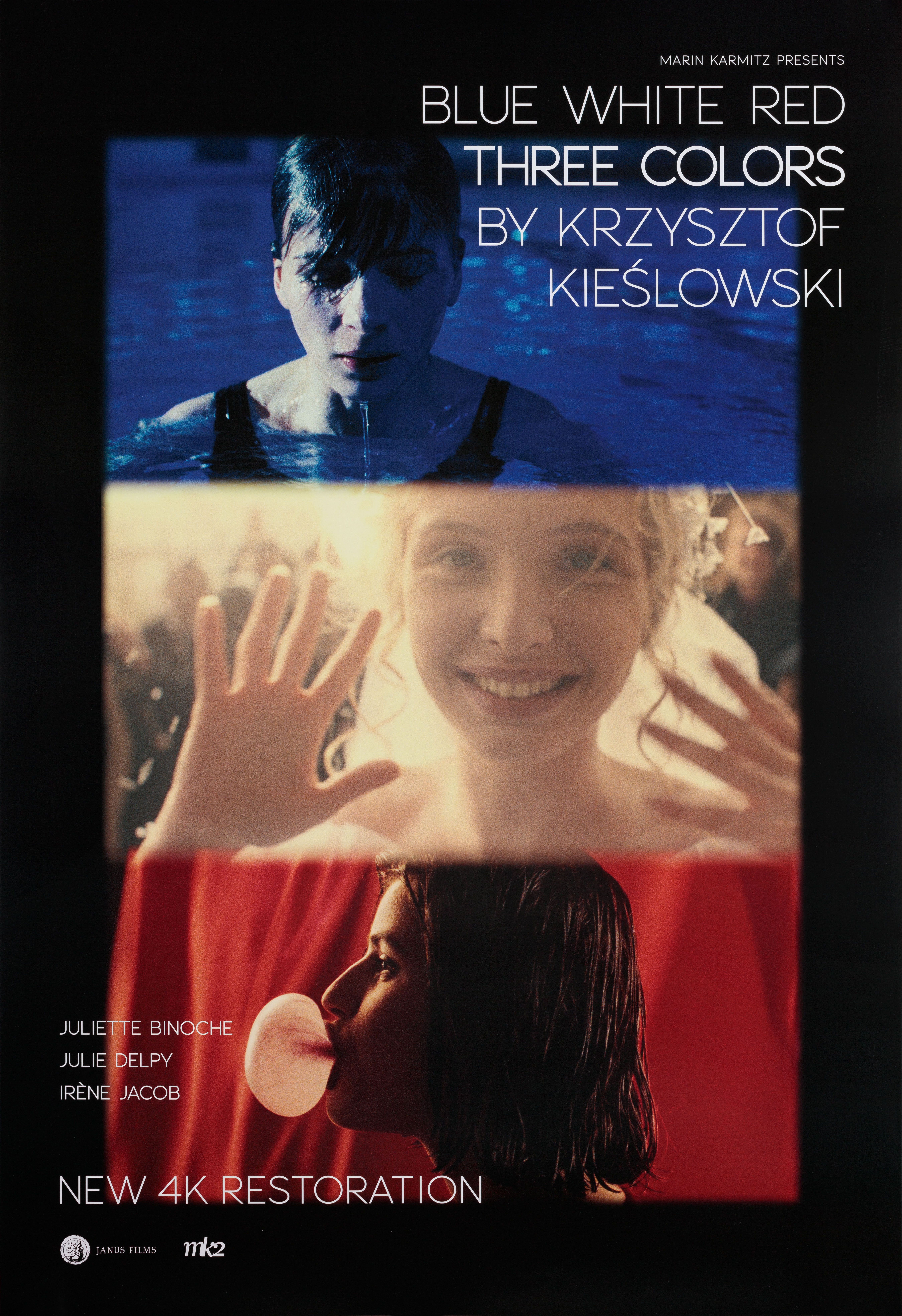 Трилогия Три цвета (Three Colors, 1993), режиссёр Кшиштоф Кесьлёвский, американский постер к фильму, 2022 год