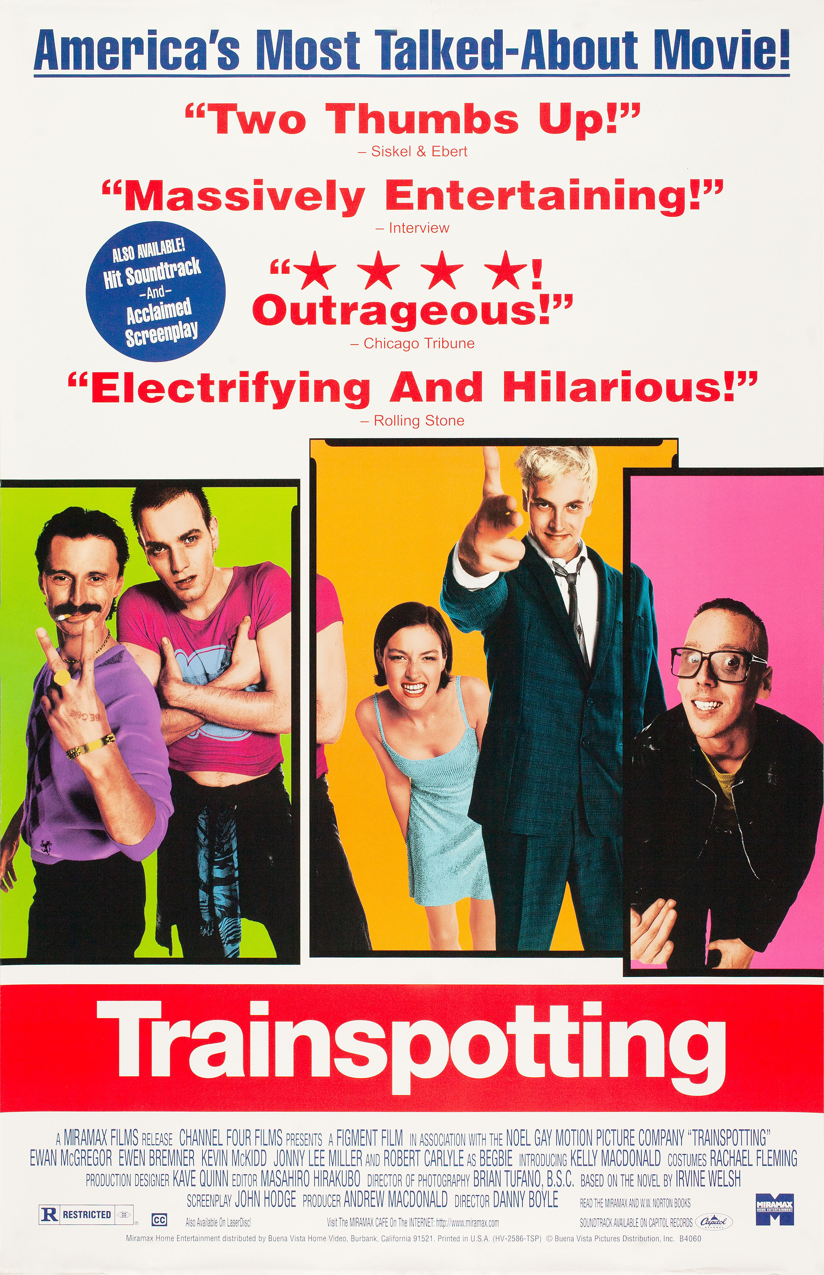На игле (Trainspotting, 1996), режиссёр Дэнни Бойл, американский постер к фильму