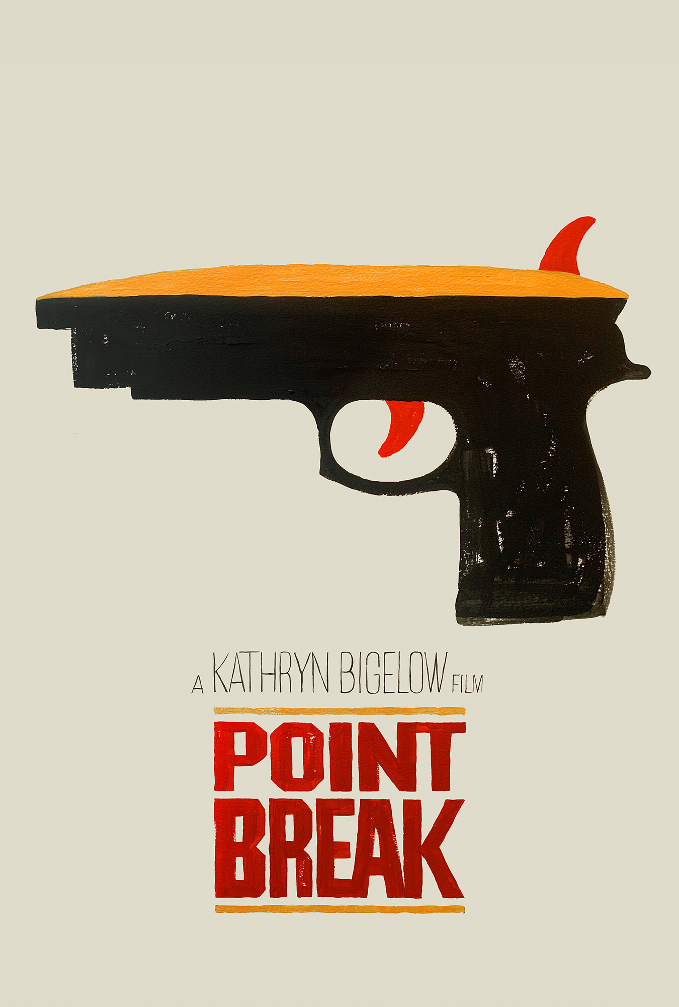На гребне волны (Point Break, 1991), режиссёр Кэтрин Бигелоу, американский постер к фильму, автор Акико Стеренбергер, 2022 год