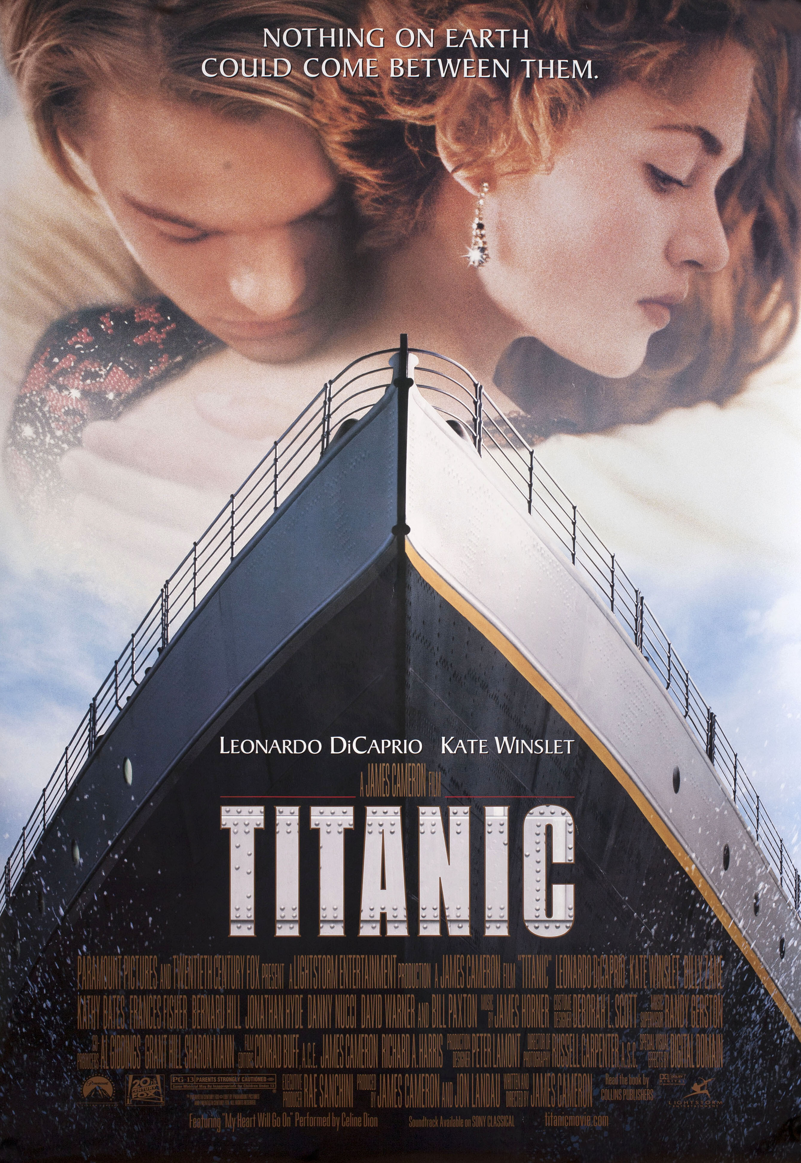 Титаник (Titanic, 1997), режиссёр Джеймс Кэмерон, американский постер к фильму