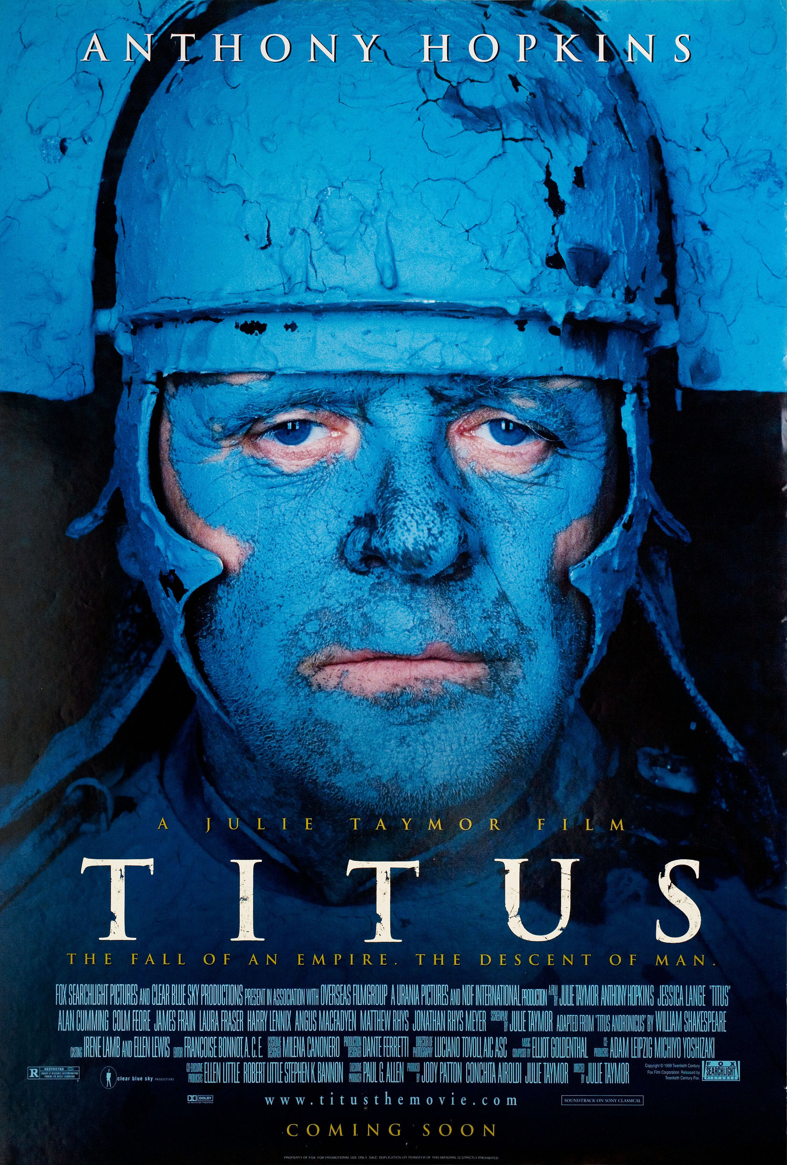 Тит — правитель Рима (Titus, 1999), режиссёр Джули Тэймор, американский постер к фильму, 1999 год
