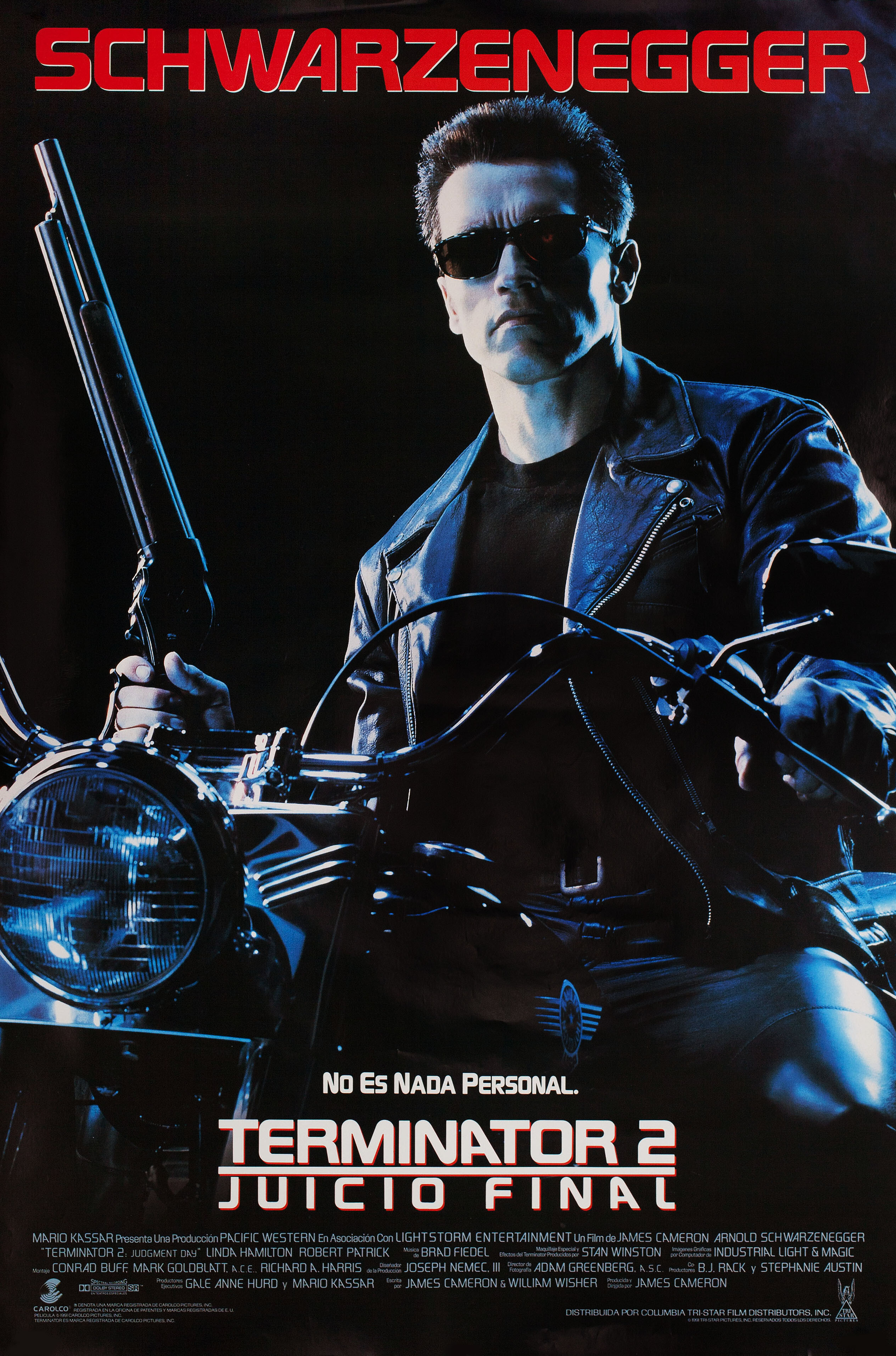 Терминатор 2: Судный день (Terminator 2 Judgment Day, 1991), режиссёр Джеймс Кэмерон, американский постер к фильму, 1991 год