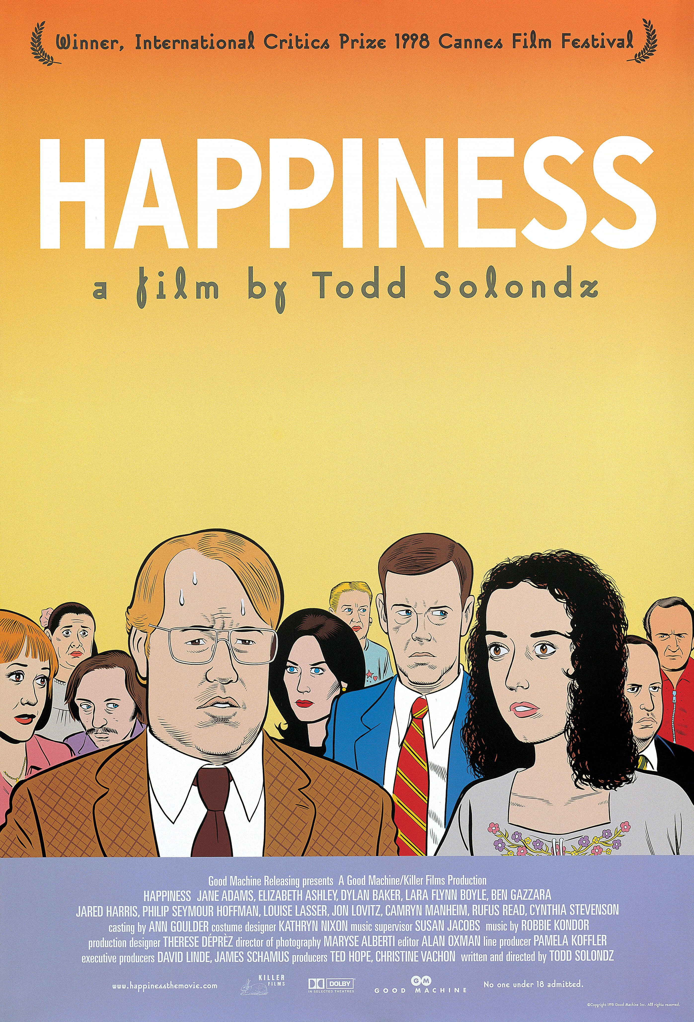Счастье (Happiness, 1998), режиссёр Тодд Солондз, американский постер к фильму, автор Дэниел Клоуз, 1998 год