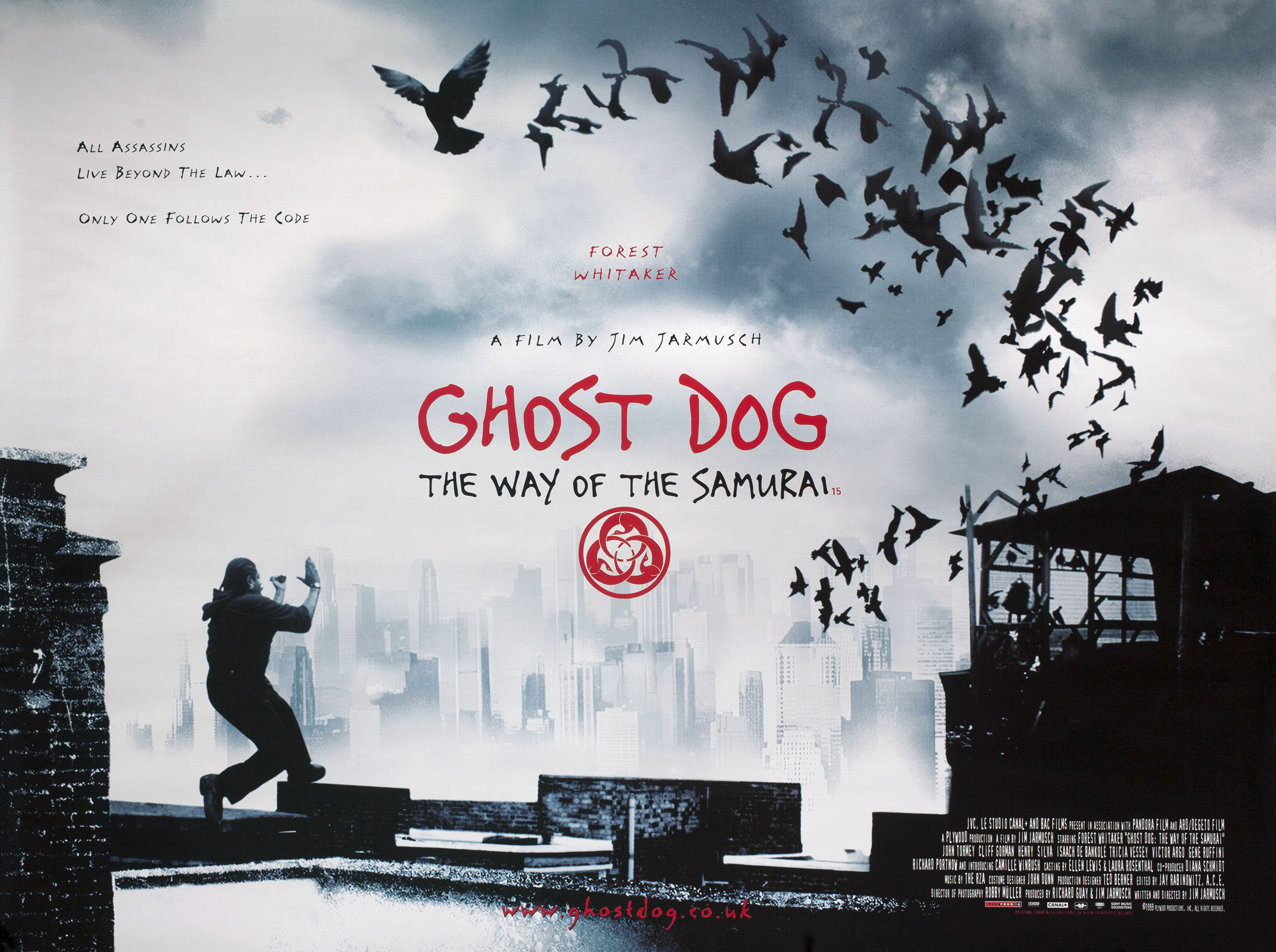 Пёс-призрак: Путь самурая (Ghost Dog The Way of the Samurai, 1999), режиссёр Джим Джармуш, британский постер к фильму, 1999 год
