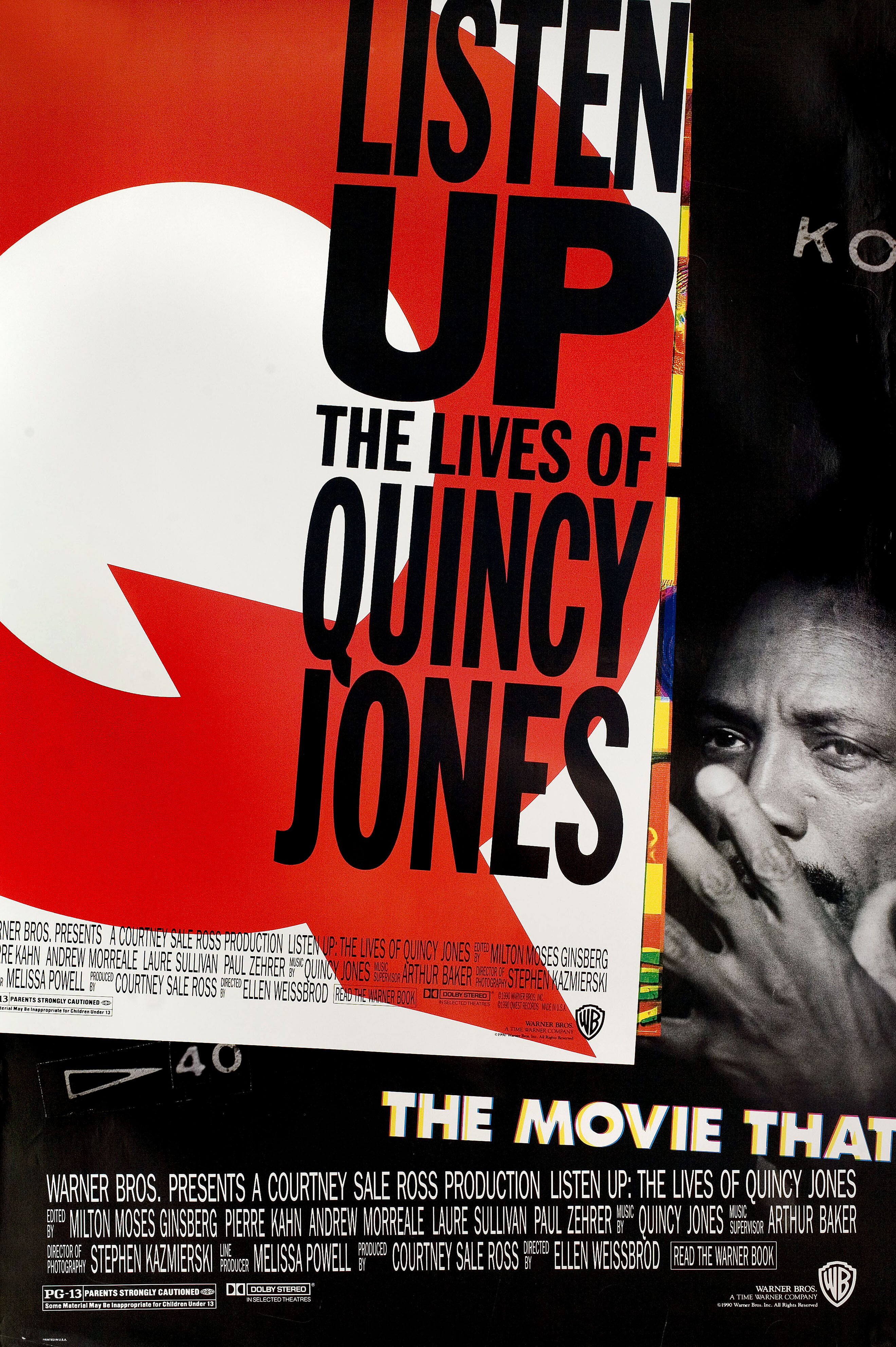Слушайте: Жизнь Куинси Джонса (Listen Up The Lives of Quincy Jones, 1990), режиссёр Эллен Вайсброд, американский постер к фильму, 1990 год