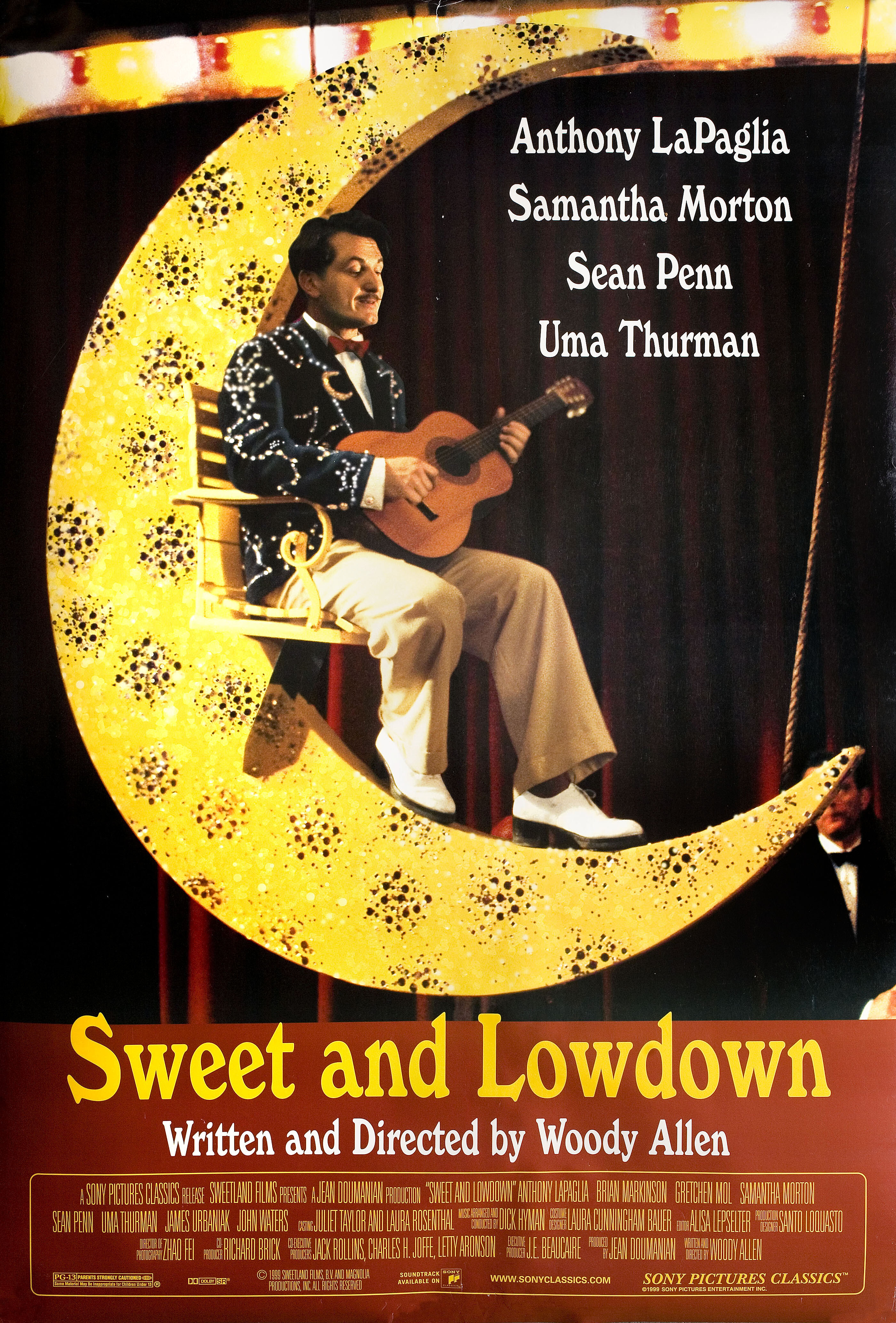 Сладкий и гадкий (Sweet and Lowdown, 1999), режиссёр Вуди Аллен, американский постер к фильму, 1999 год