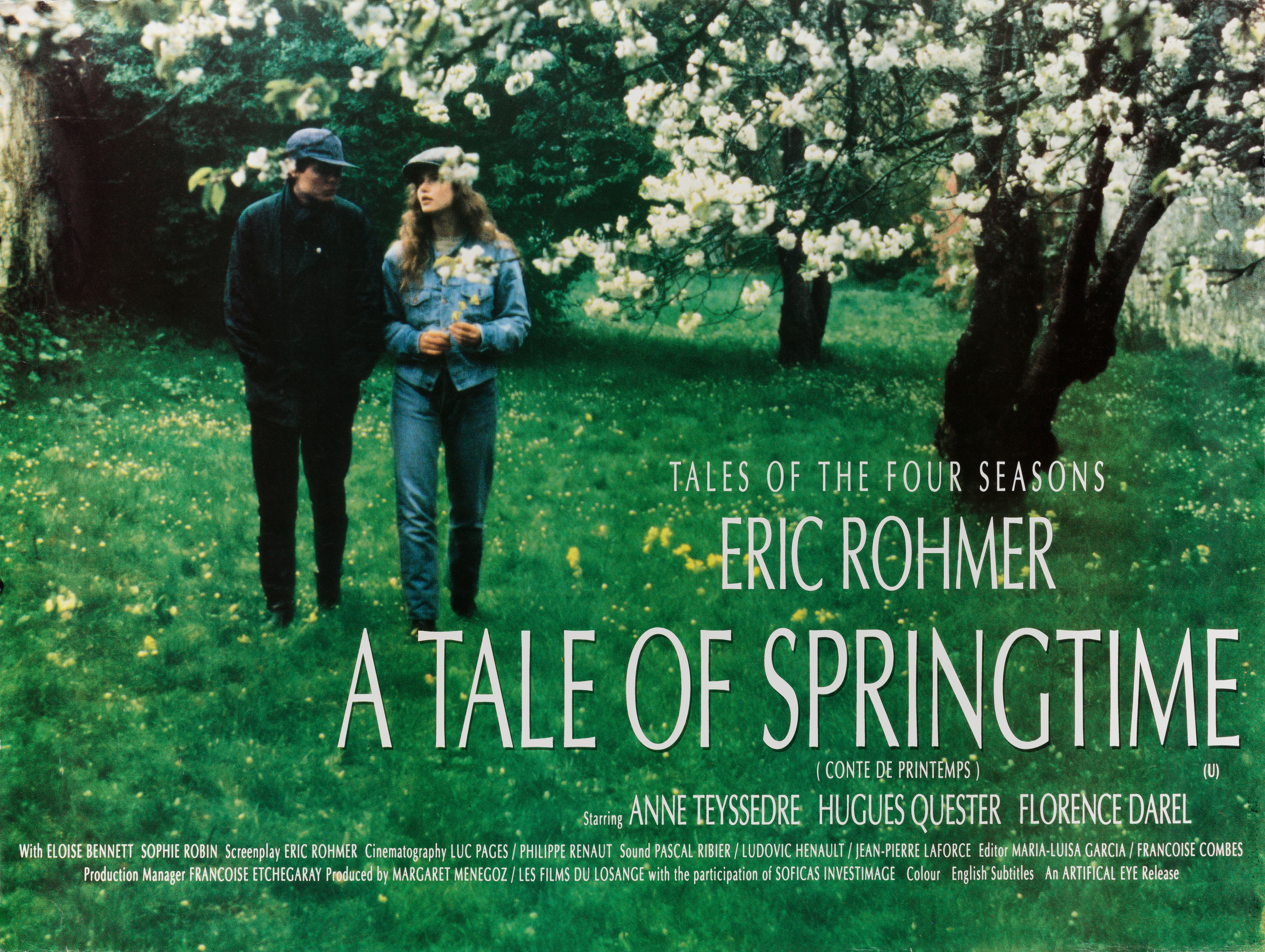 Весенняя сказка (A Tale of Springtime, 1990), режиссёр Эрик Ромер, британский постер к фильму, 1990 год