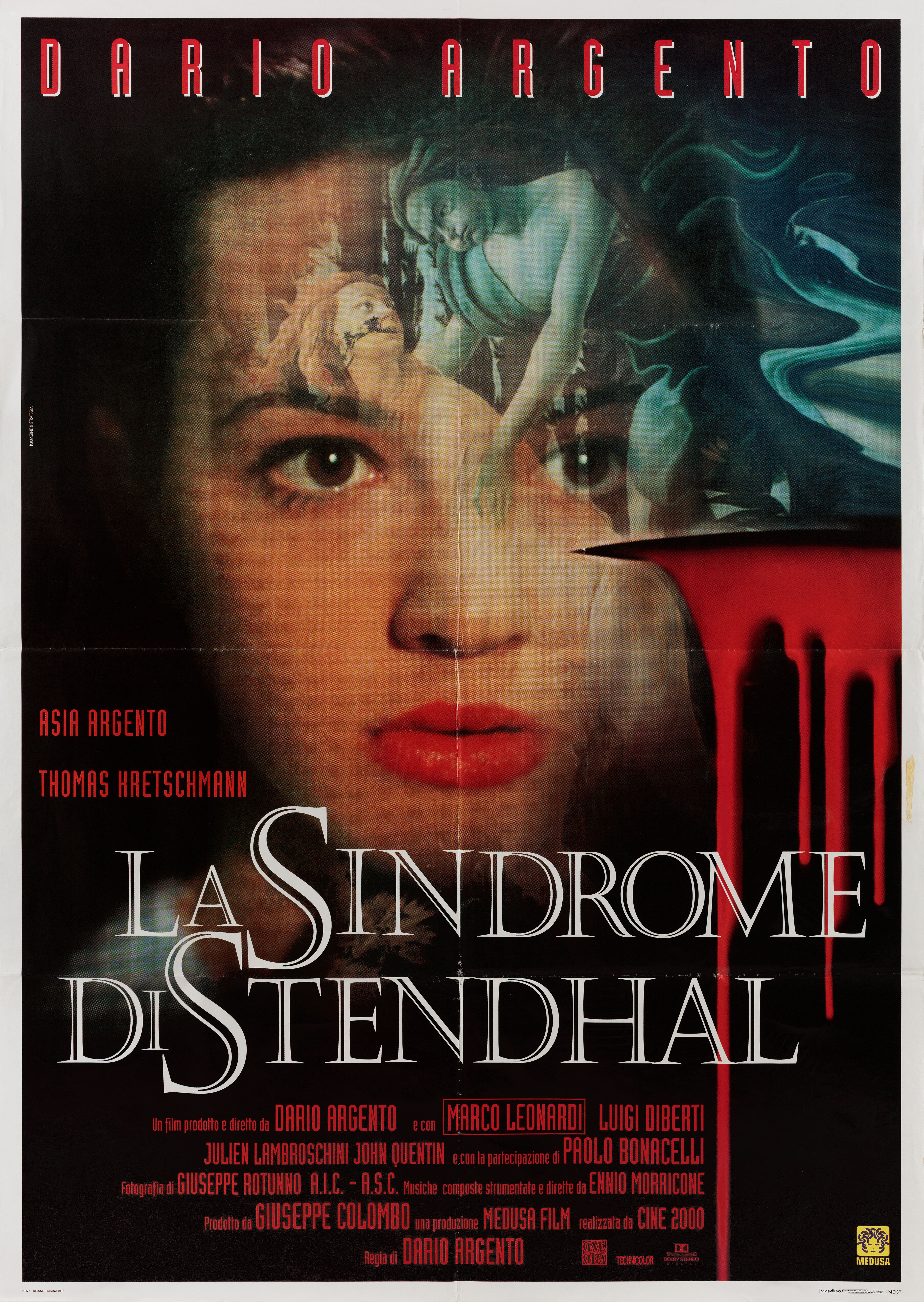 Синдром Стендаля (The Stendhal Syndrome, 1996), режиссёр Дарио Ардженто, итальянский постер к фильму, 1996 год