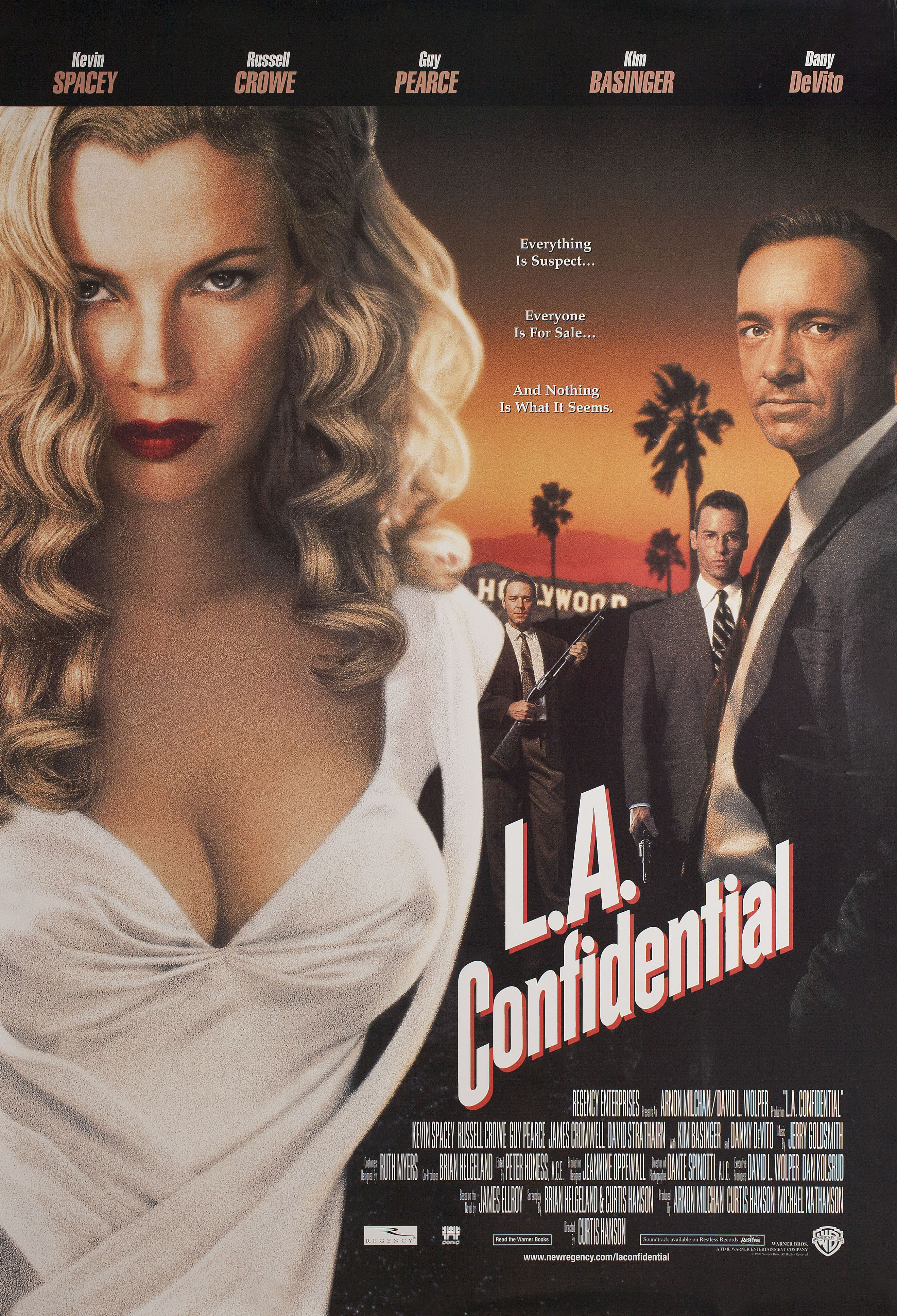 Секреты Лос-Анджелеса (L.A. Confidential, 1997), режиссёр Кёртис Хэнсон, американский постер к фильму, 1997 год