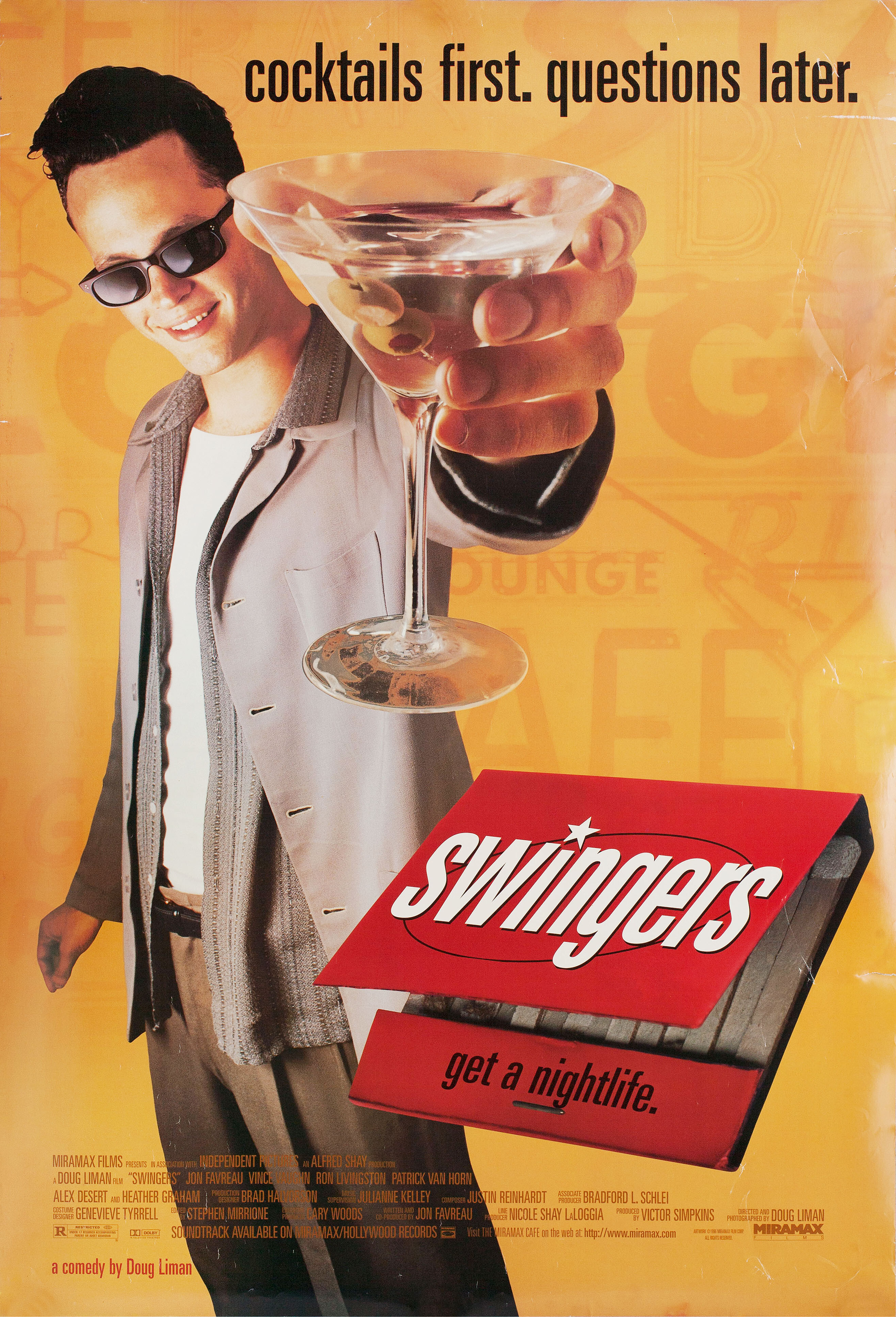 Тусовщики (Swingers, 1996), режиссёр Дуг Лайман, американский постер к фильму, 1996 год