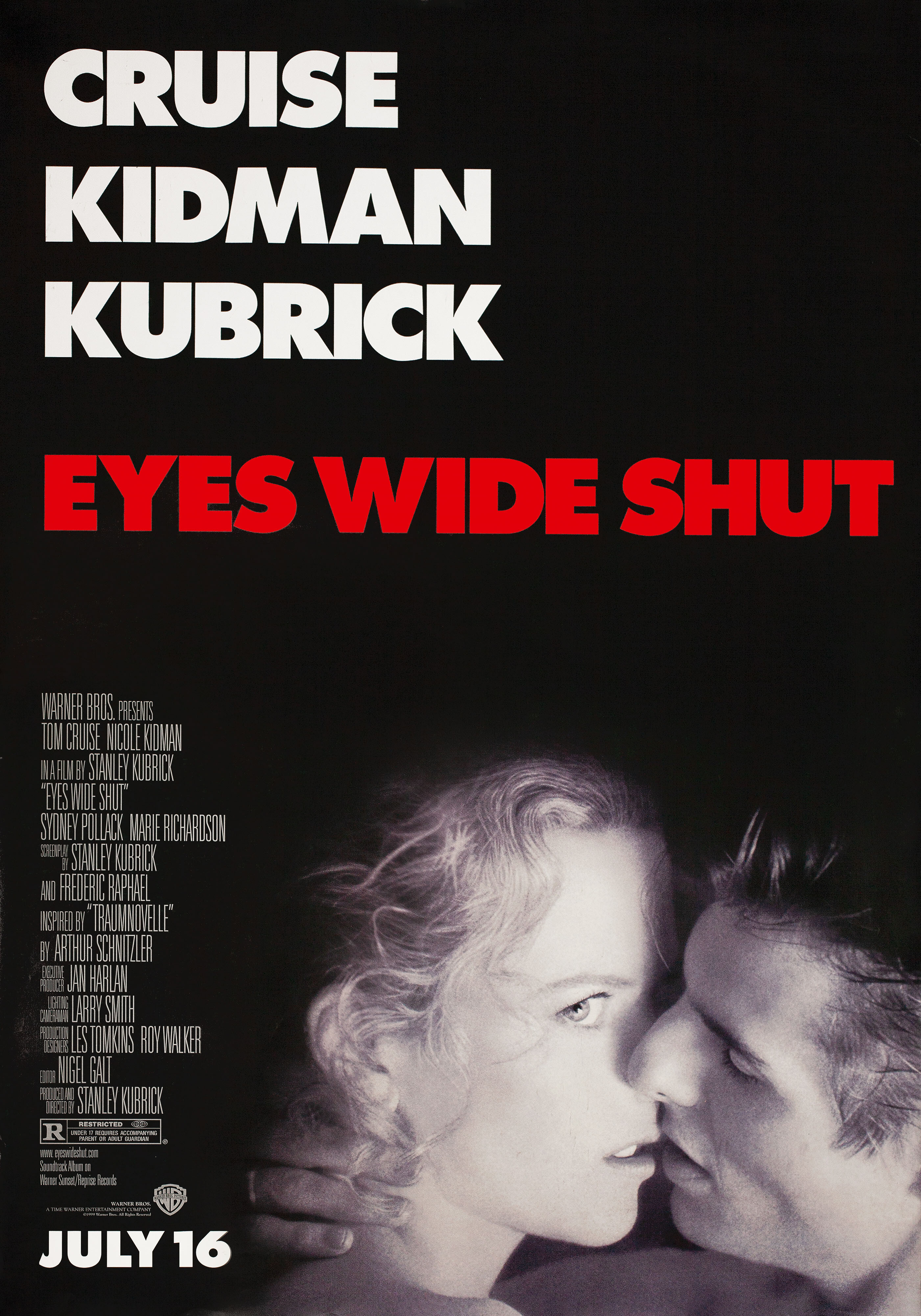 С широко закрытыми глазами (Eyes Wide Shut, 1999), режиссёр Стэнли Кубрик, американский постер к фильму, 1999 год (6)