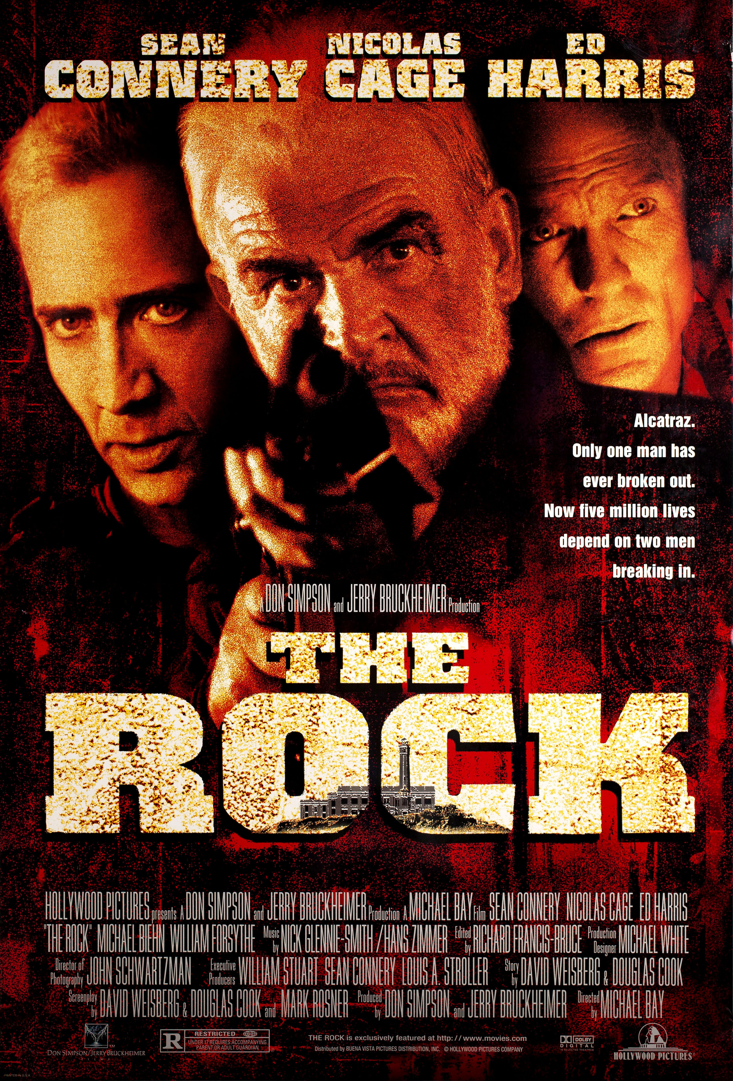 Скала (The Rock, 1996), режиссёр Майкл Бэй, американский постер к фильму, 1996 год