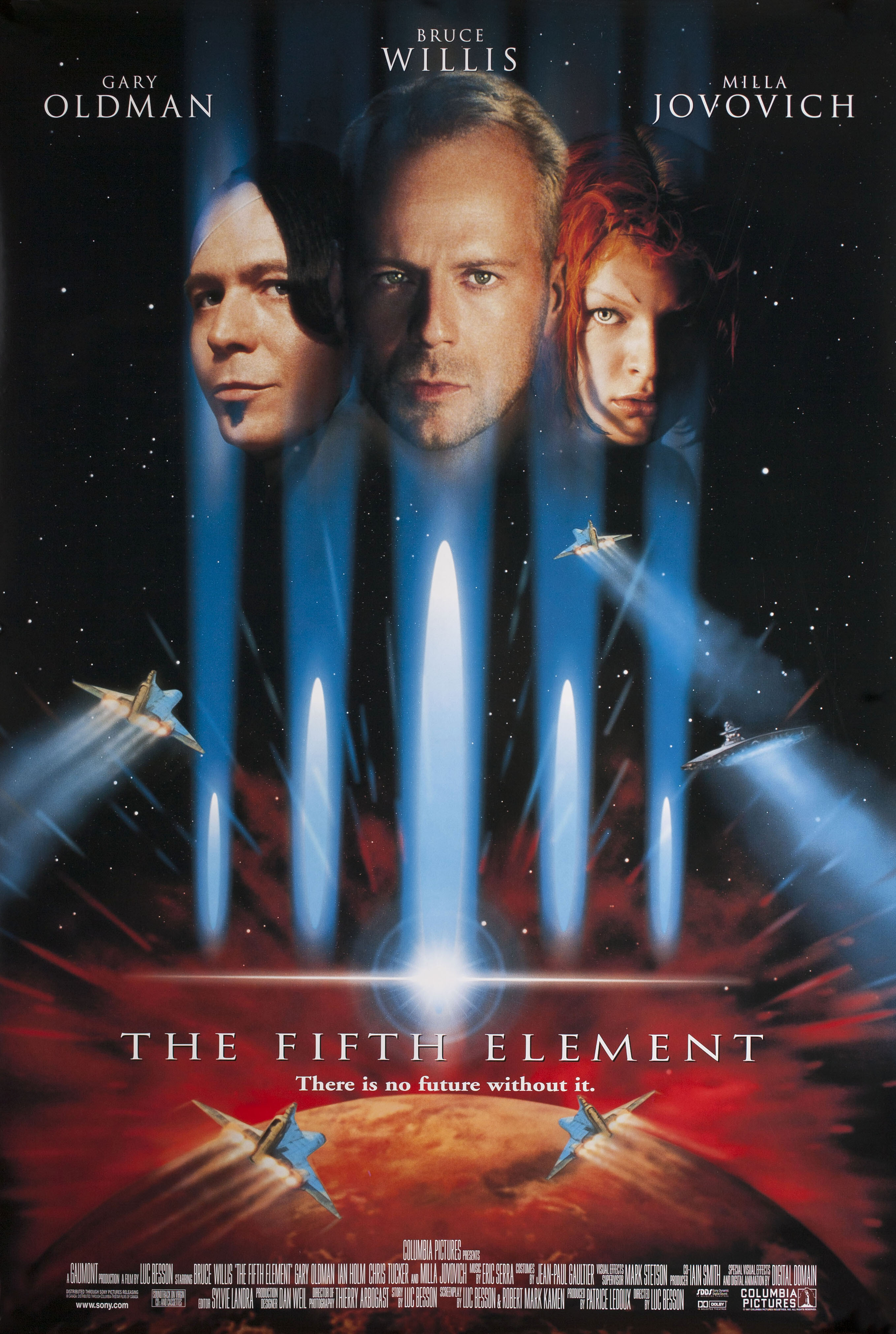 Пятый элемент (The Fifth Element, 1997), режиссёр Люк Бессон, американский постер к фильму, 1997 год