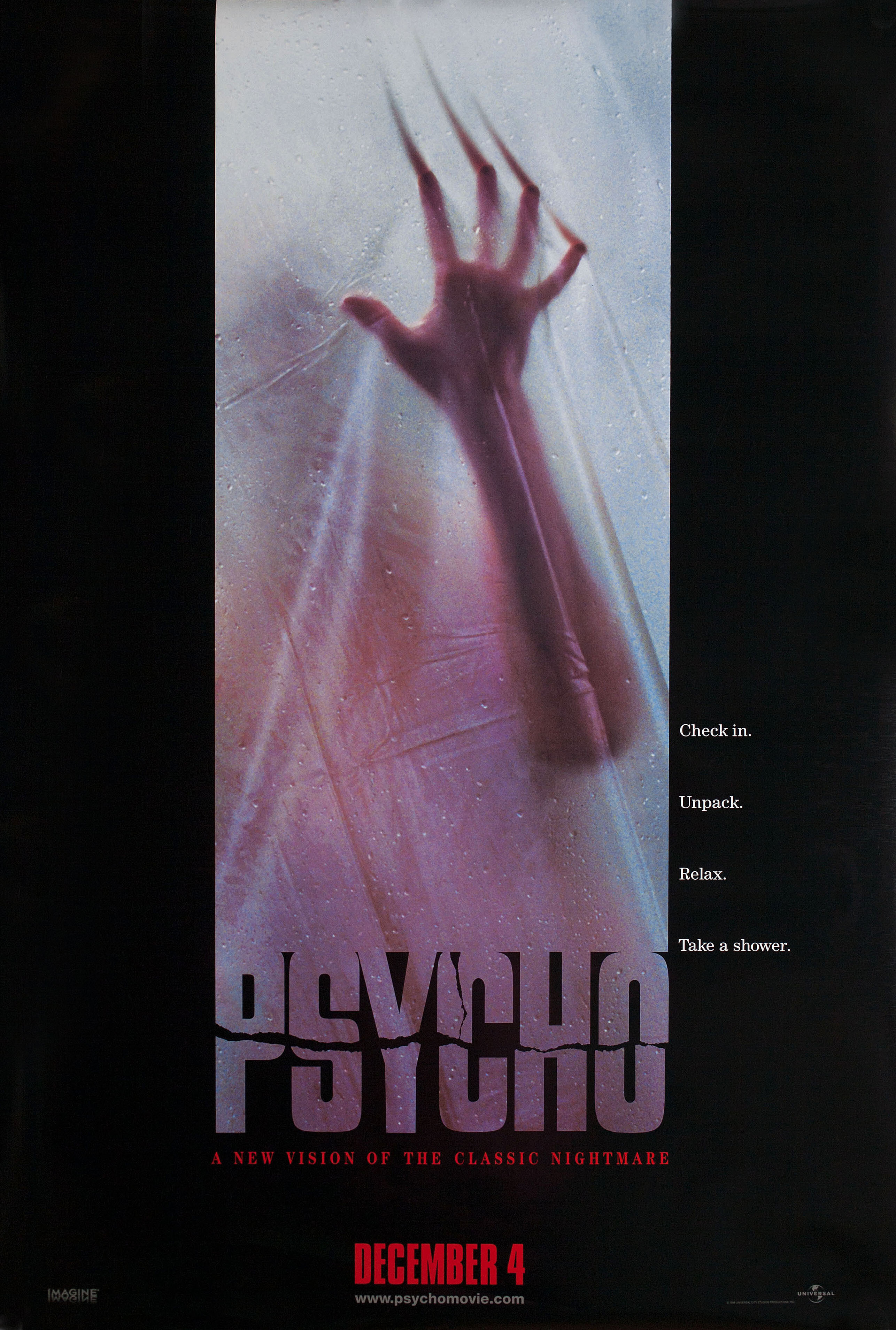 Психо (Psycho, 1998), режиссёр Гас Ван Сент, американский постер к фильму, 1998 год