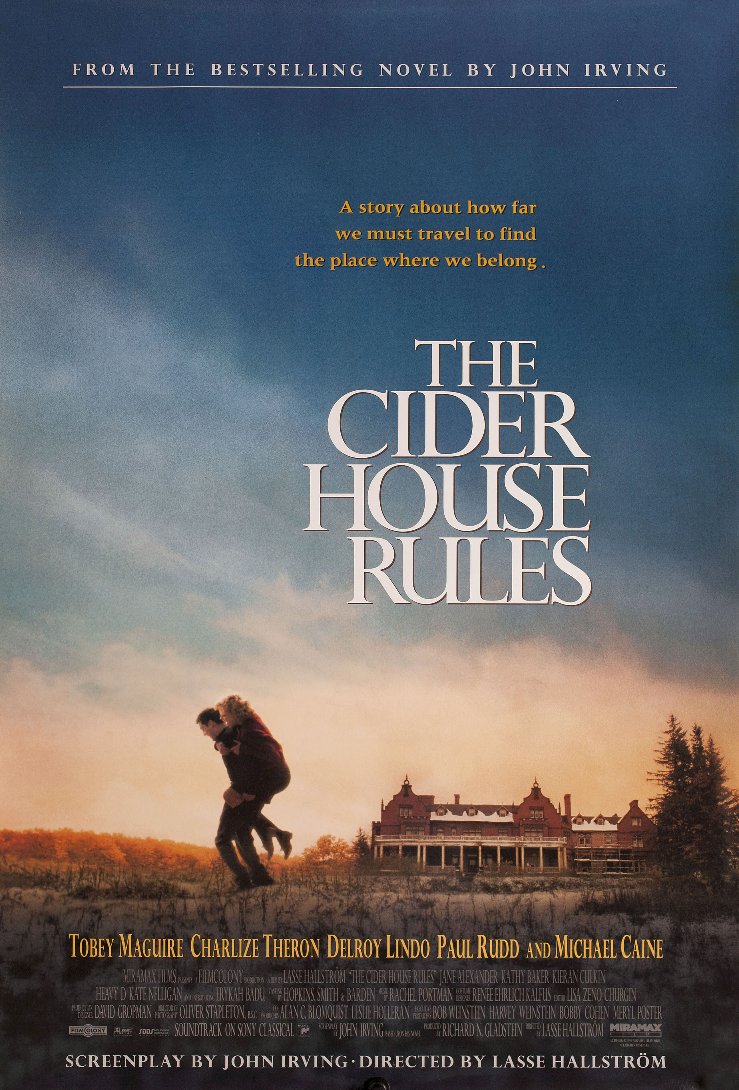 Правила виноделов (The Cider House Rules, 1999), режиссёр Лассе Халльстрём, американский постер к фильму, 1999 год