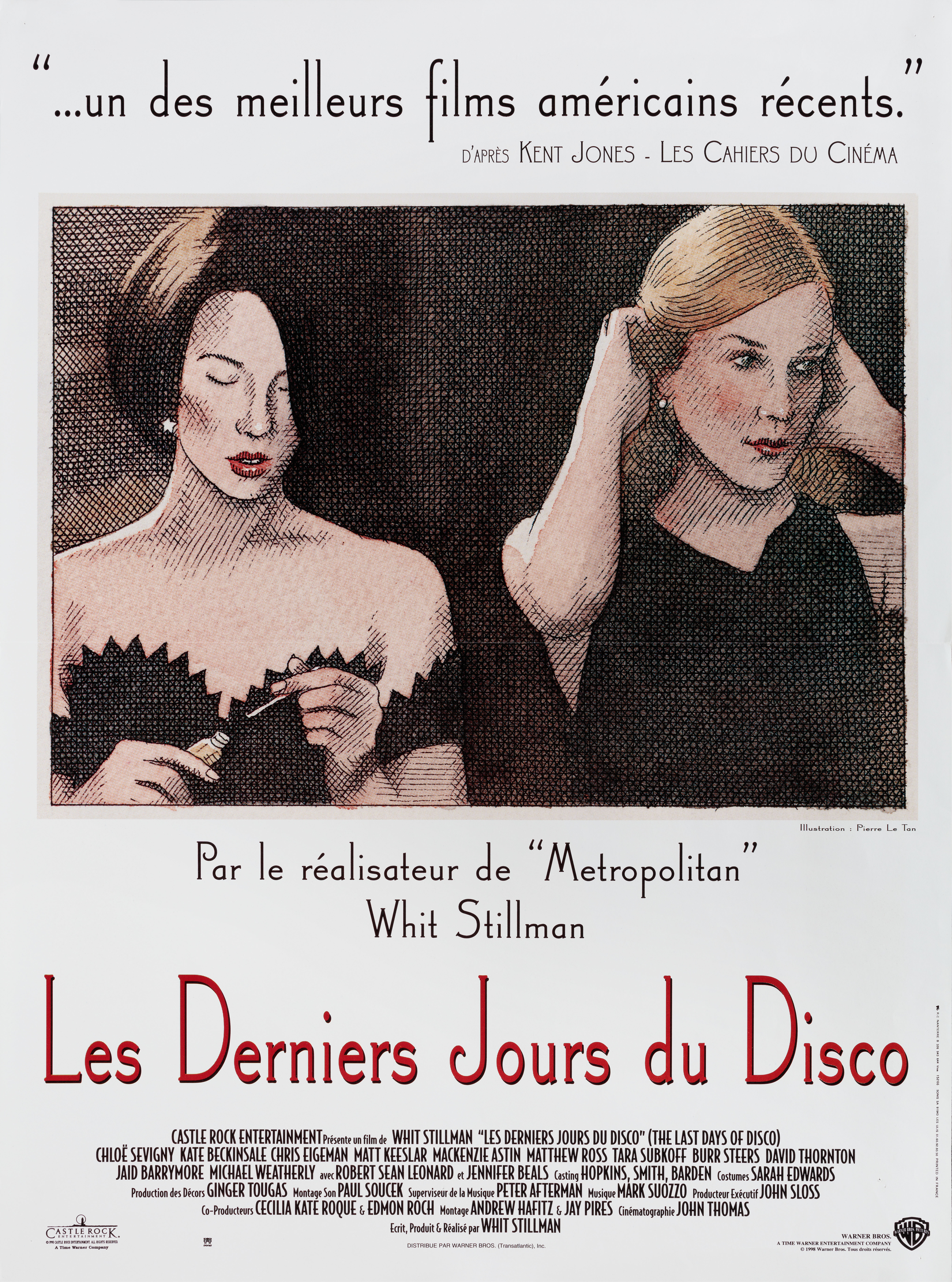 Последние дни диско (The Last Days of Disco, 1998), режиссёр Уит Стиллман, французский постер к фильму, автор Пьер Ле-Тан, 1998 год