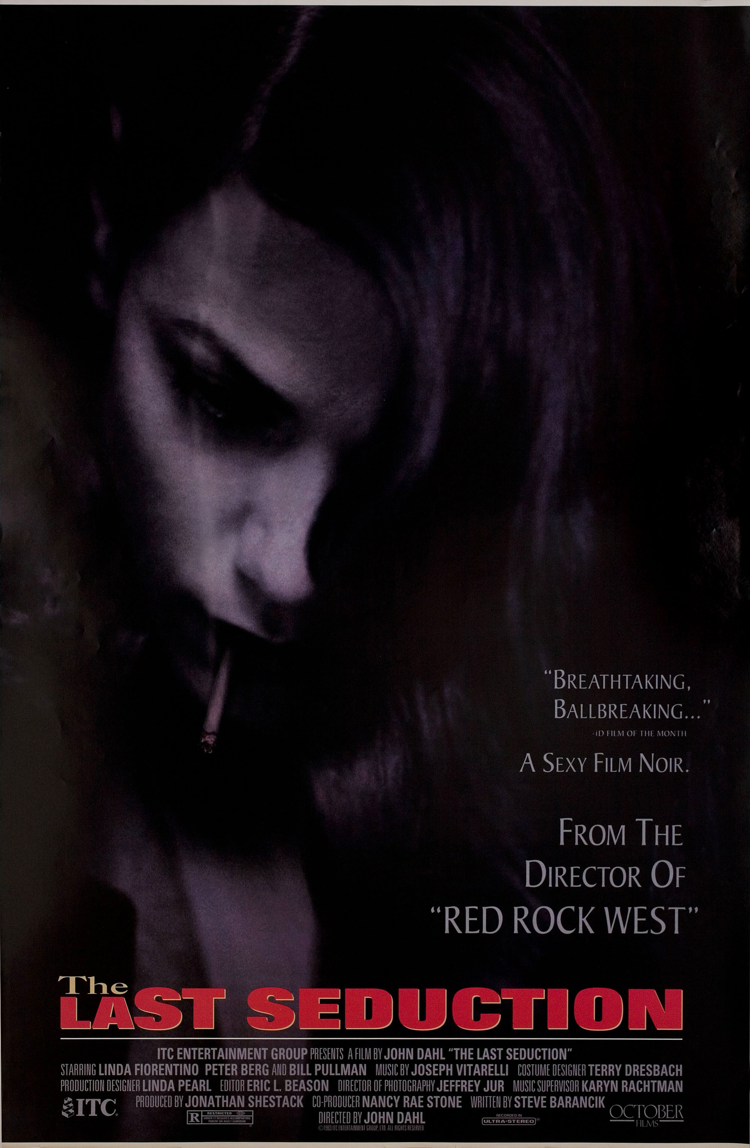 Последнее соблазнение (The Last Seduction, 1994), режиссёр Джон Дал, американский постер к фильму, 1994 год