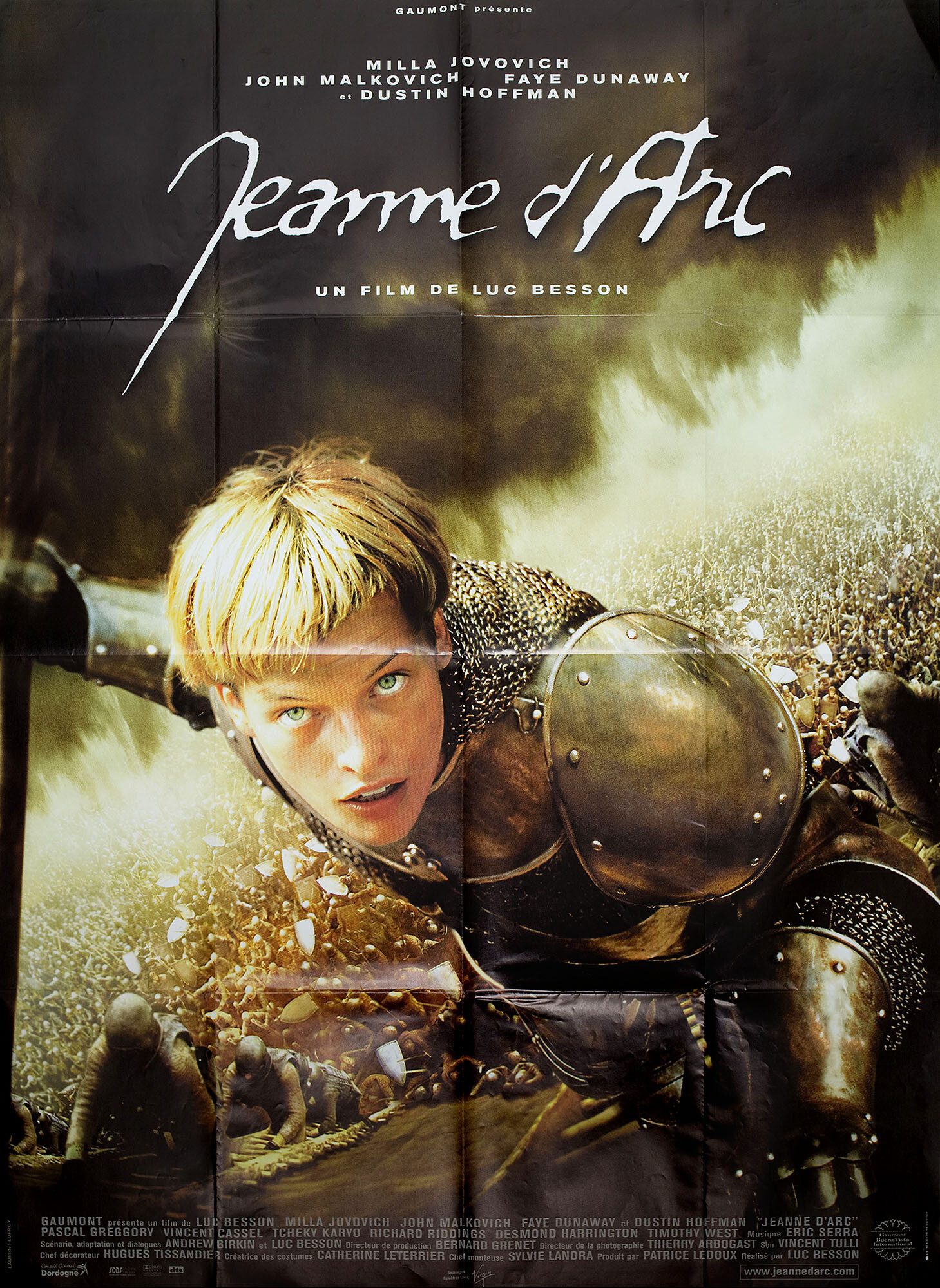 Жанна д’Арк (The Messenger The Story of Joan of Arc, 1999), режиссёр Люк Бессон, французский постер к фильму, 1999 год