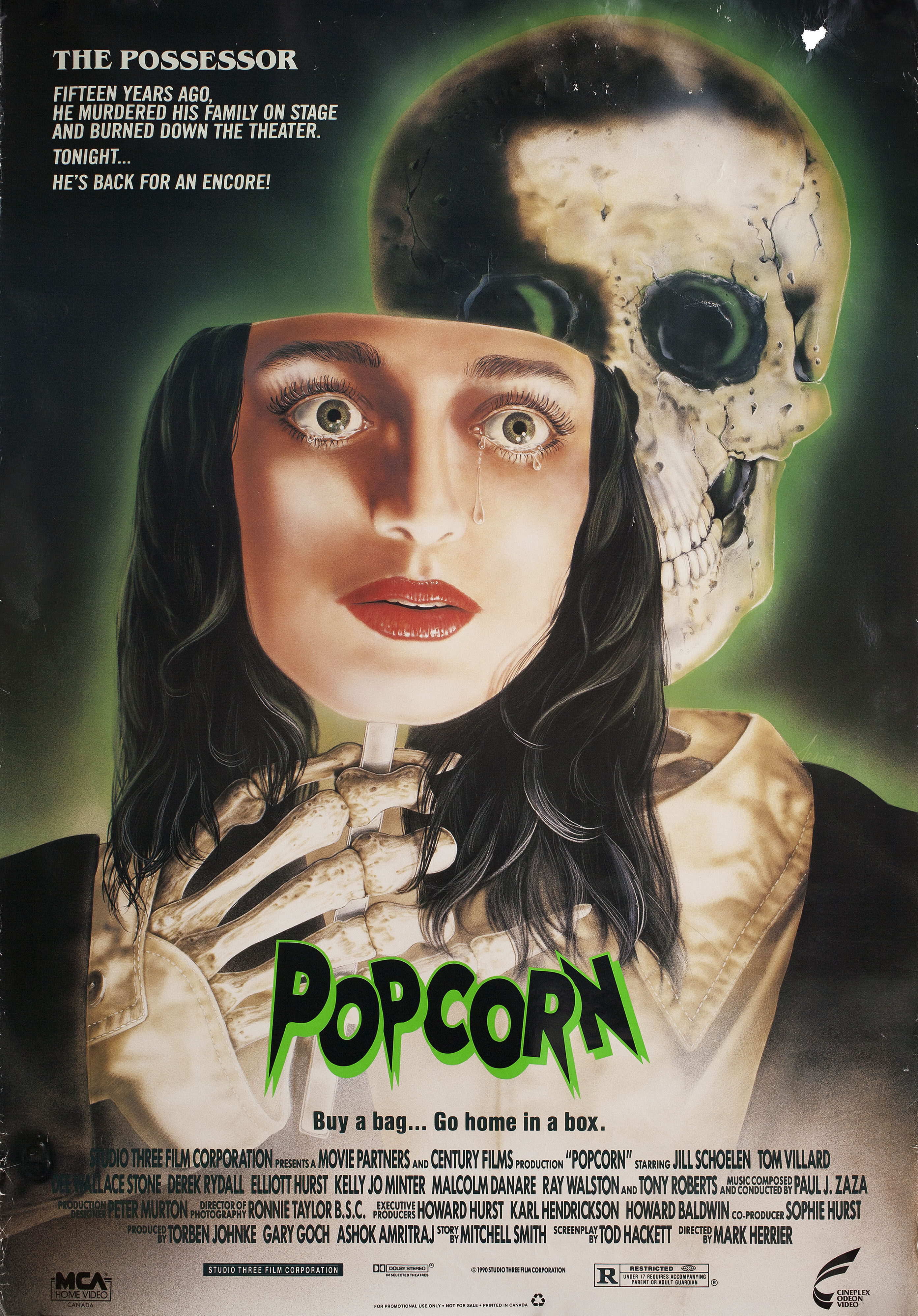 Попкорн (Popcorn, 1991), режиссёр Марк Херриер, американский постер к фильму, автор Джоан Дэйли, 1991 год