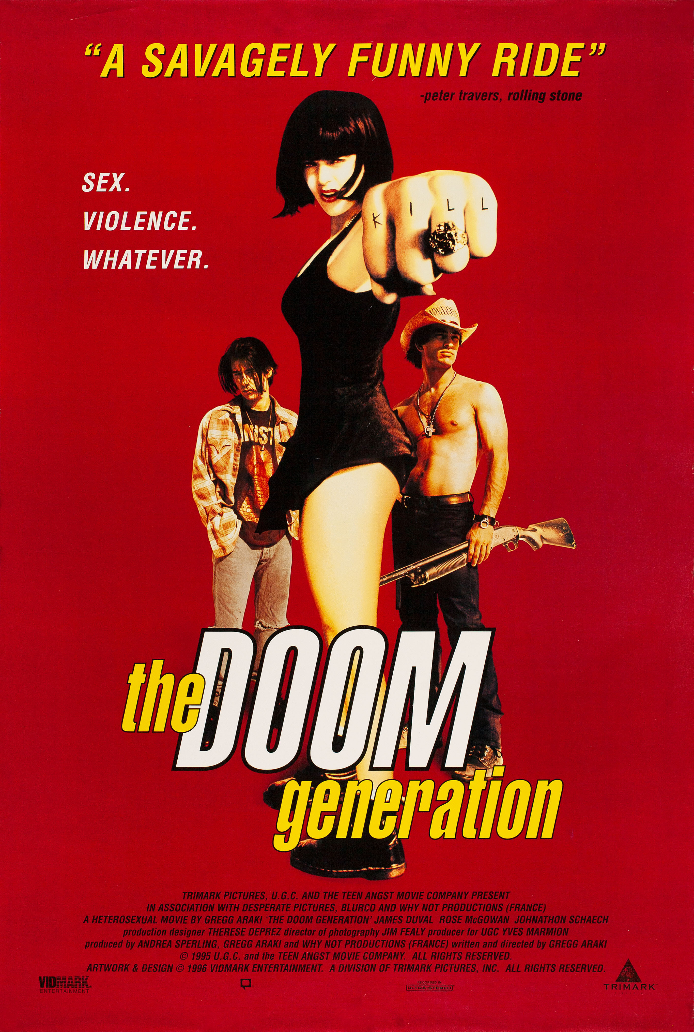 Поколение игры Doom (The Doom Generation, 1995), режиссёр Грегг Араки, американский постер к фильму, 1996 год