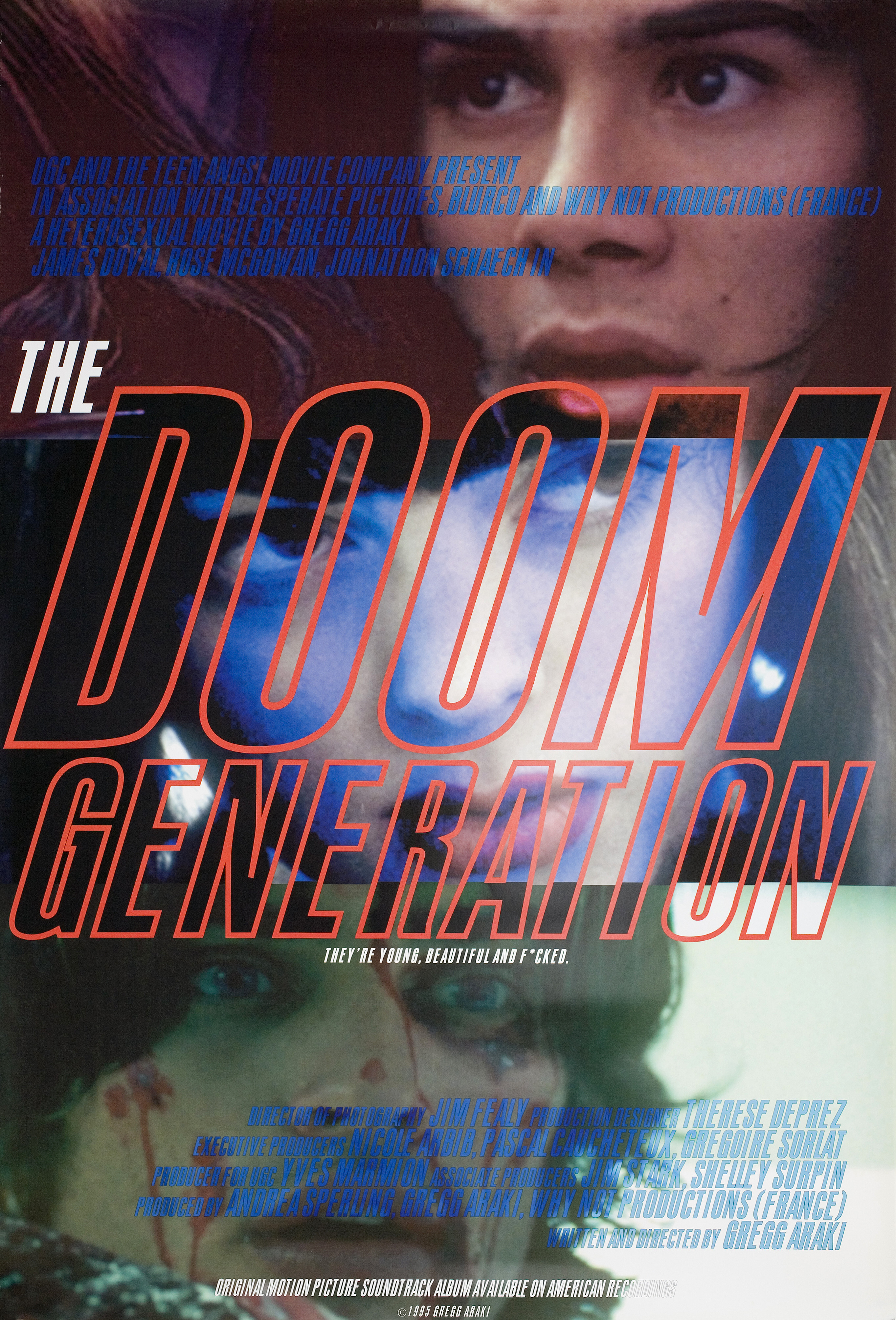 Поколение игры Doom (The Doom Generation, 1995), режиссёр Грегг Араки, американский постер к фильму