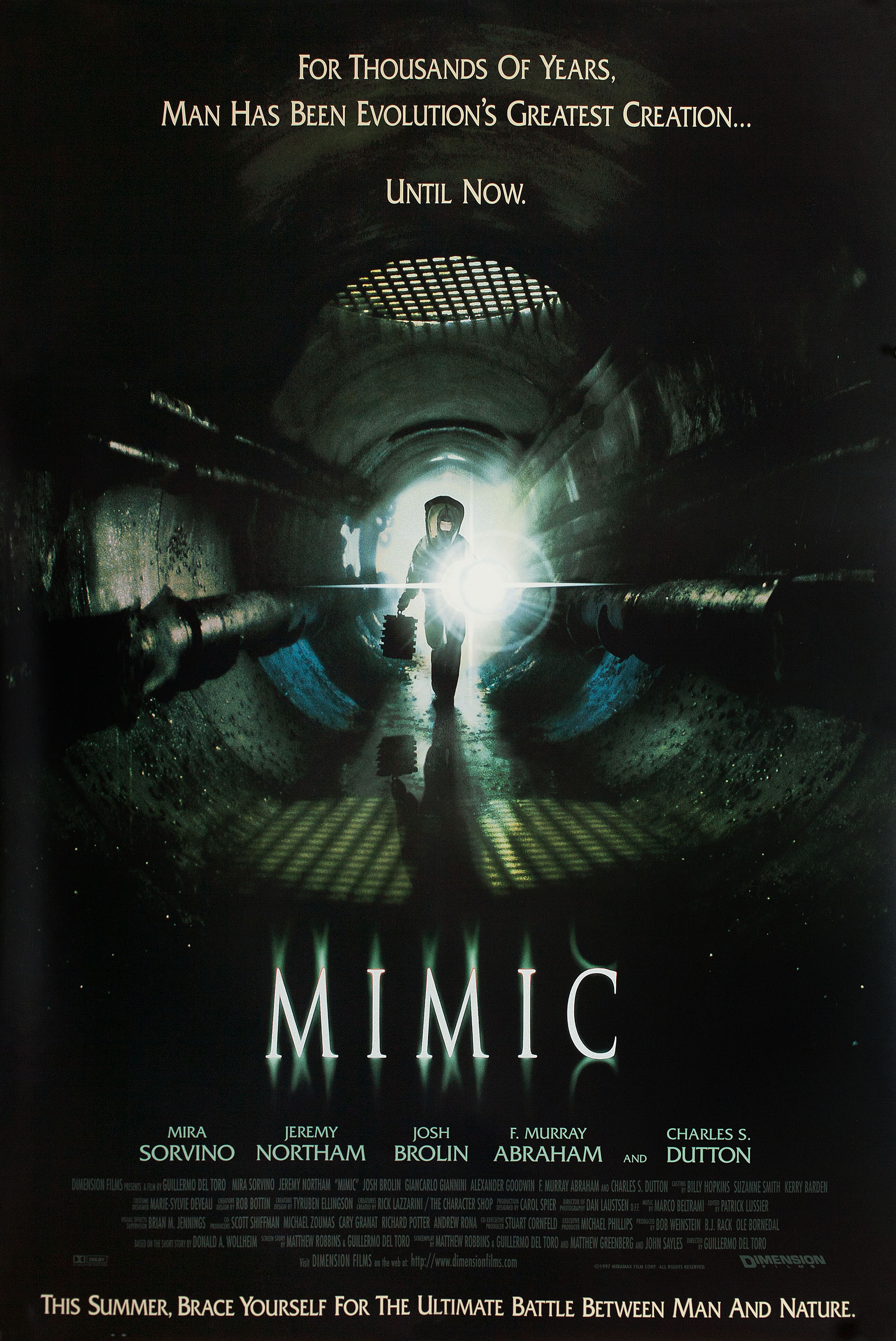 Мутанты (Mimic, 1997), режиссёр Гильермо дель Торо, американский постер к фильму, 1997 год