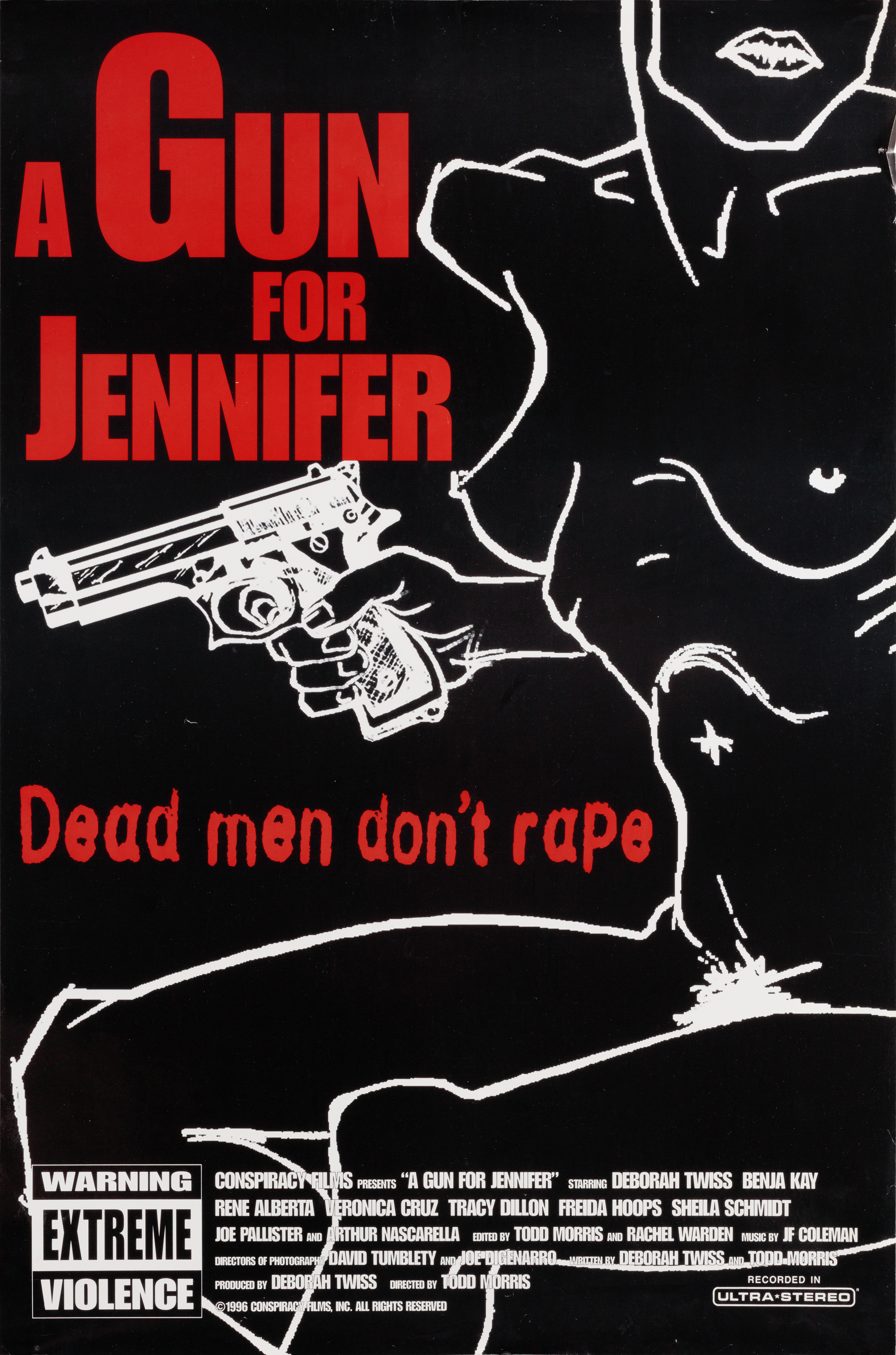 Ствол для Дженнифер (A Gun for Jennifer, 1997), режиссёр Тодд Моррис, британский постер к фильму, 1997 год