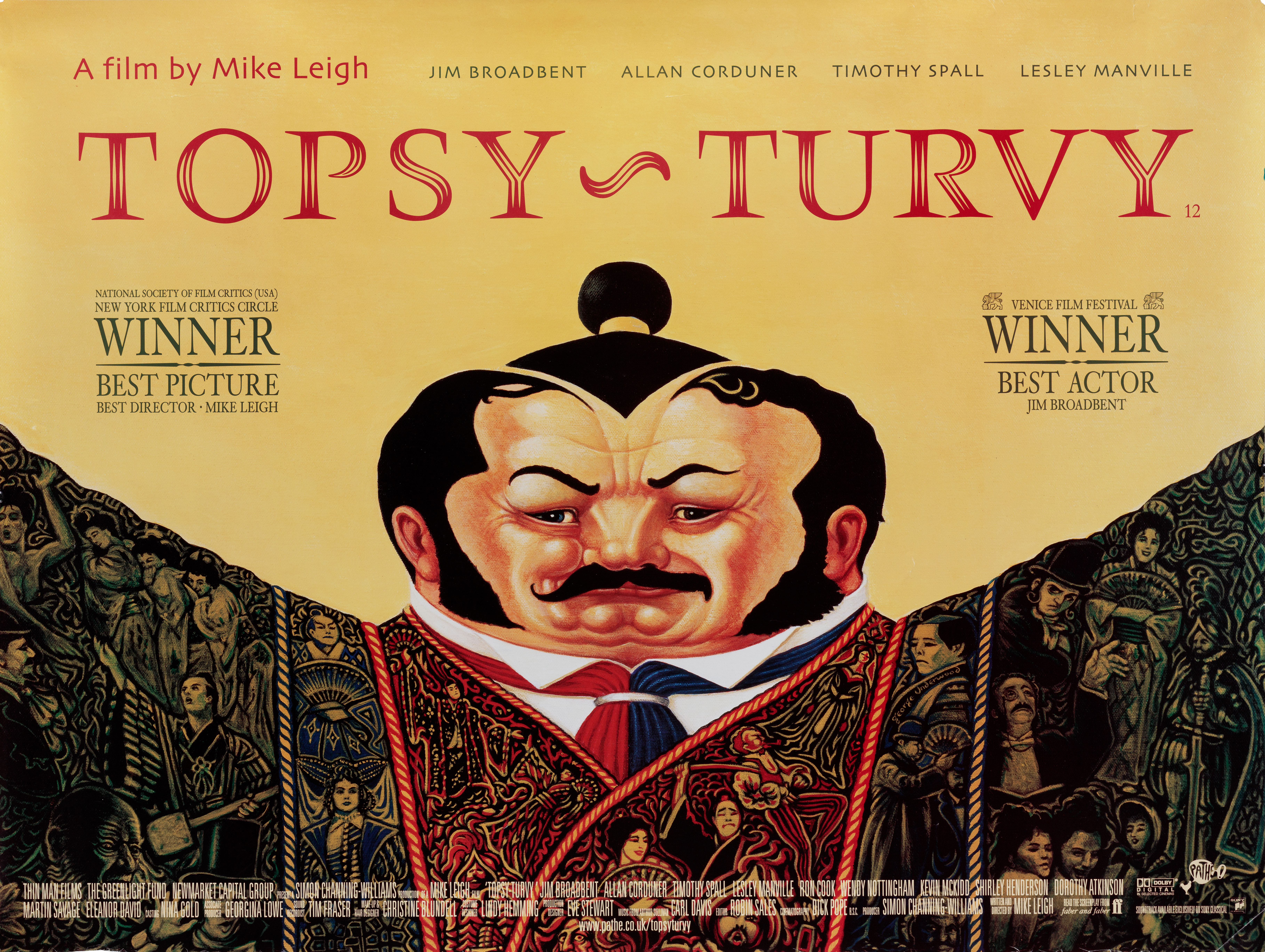 Кутерьма (Topsy-Turvy, 1999), режиссёр Майк Ли, британский постер к фильму, 1999 год