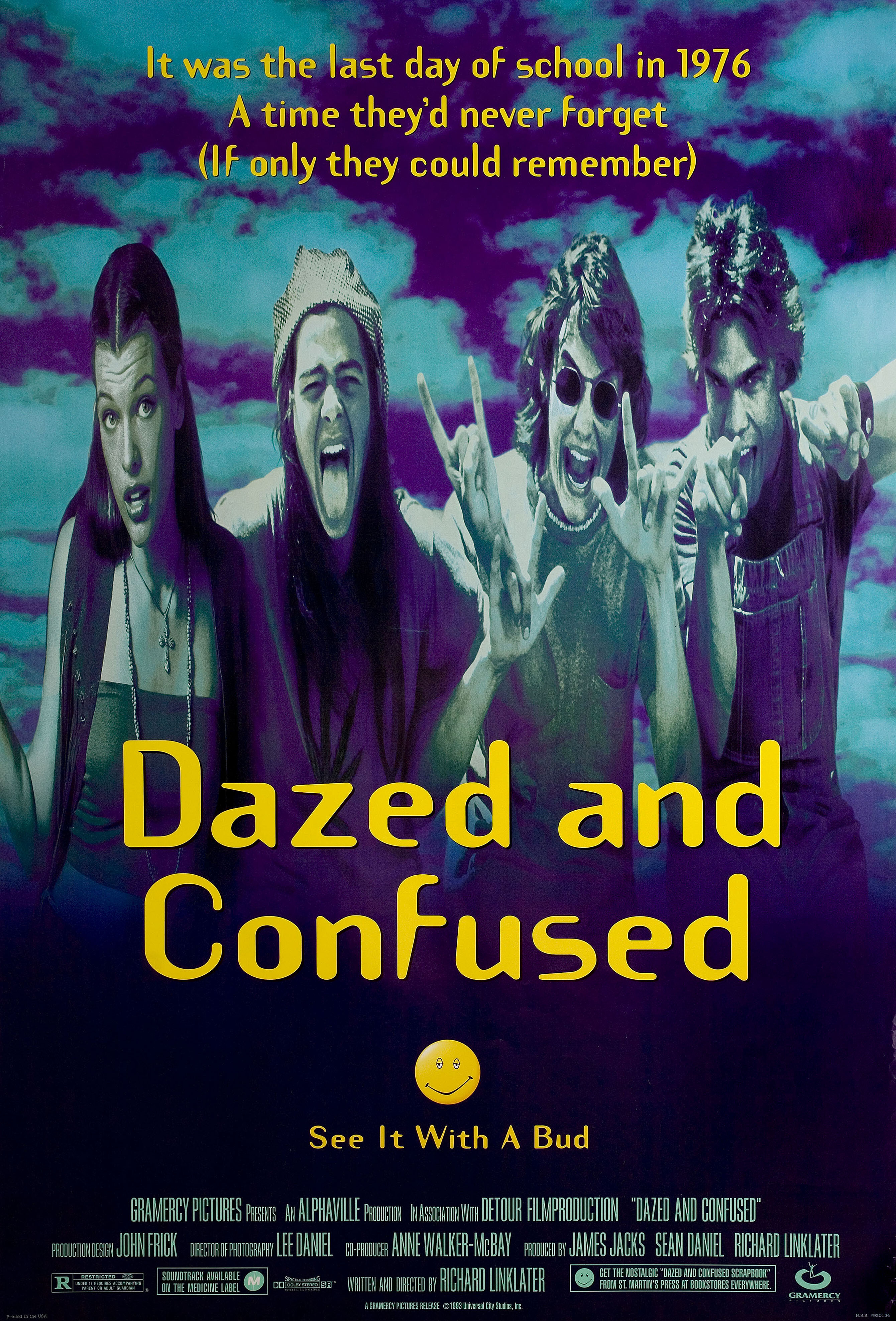 Под кайфом и в смятении (Dazed and Confused, 1993), режиссёр Ричард Линклейтер, американский постер к фильму, 1993 год (1)