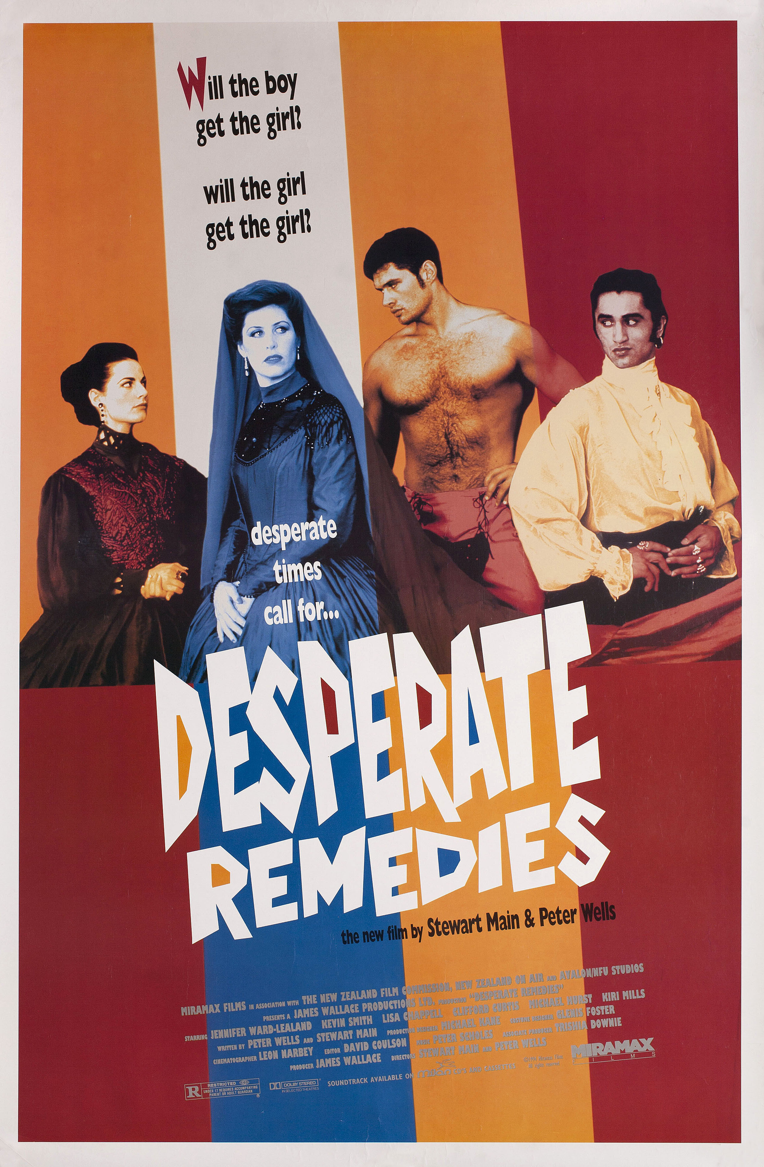 Отчаянные меры (Desperate Remedies, 1993), режиссёр Стюарт Майн, американский постер к фильму, 1993 год