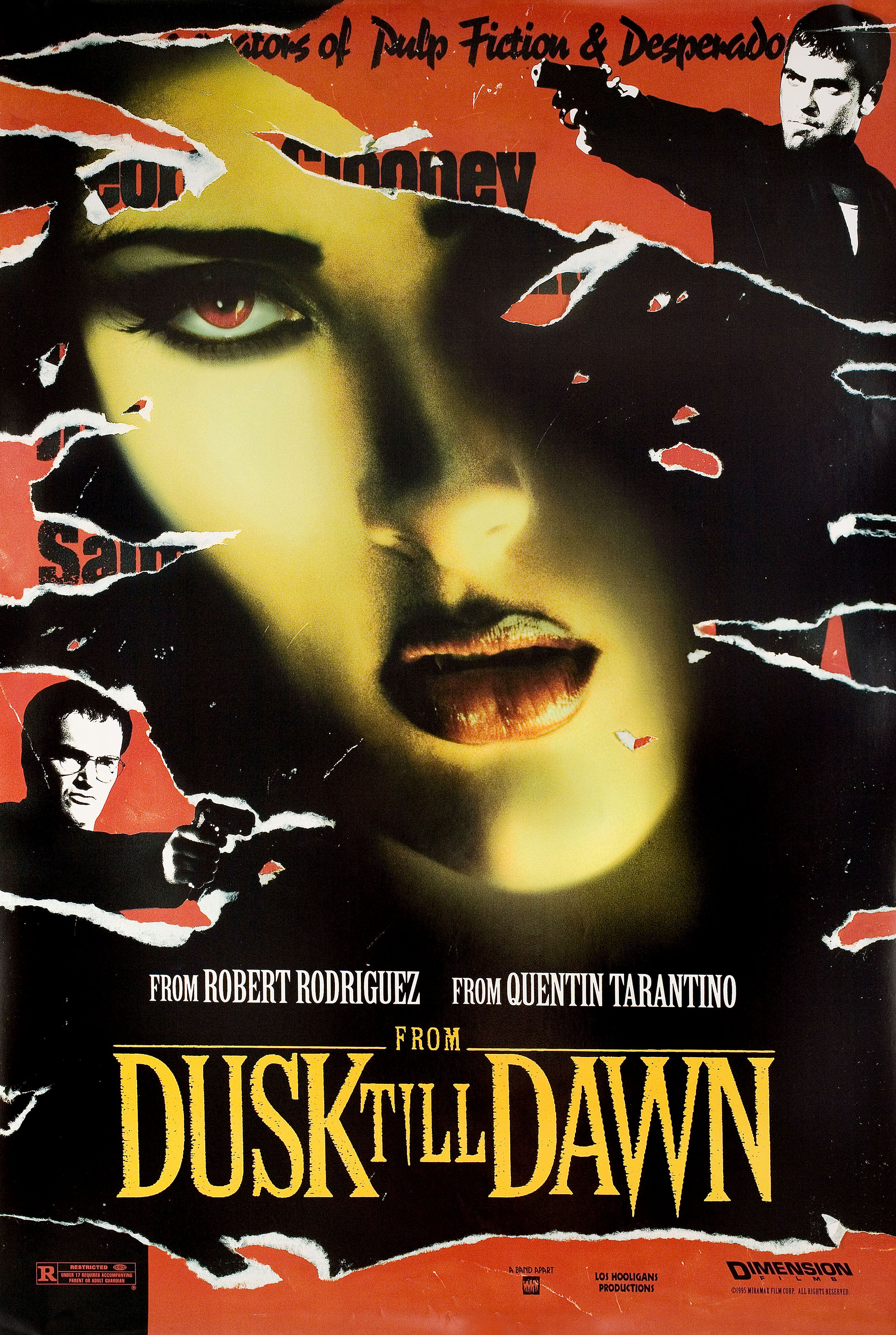 От заката до рассвета (From Dusk Till Dawn, 1996), режиссёр Роберт Родригес, американский постер к фильму, 1995 год