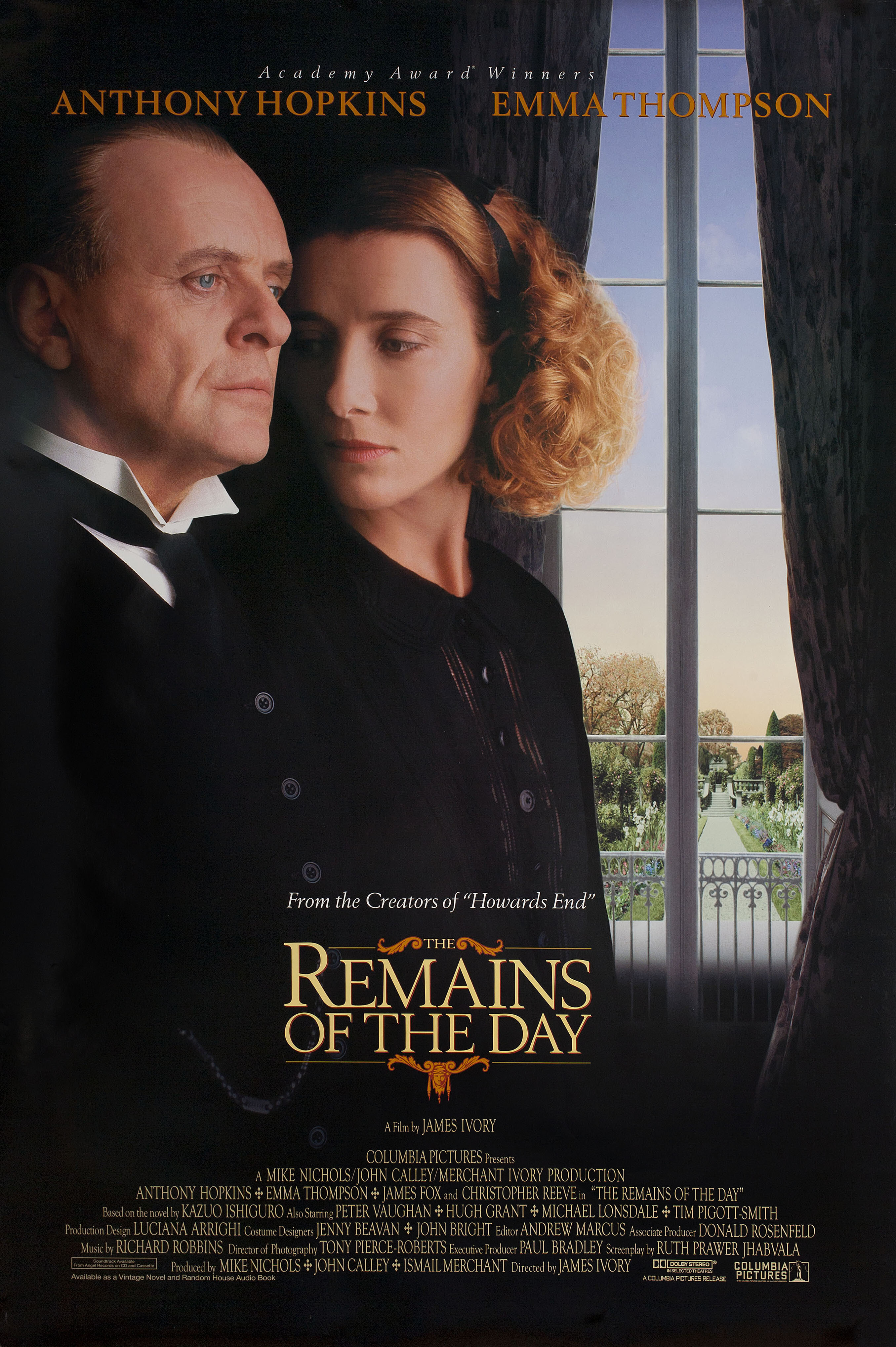На исходе дня (The Remains of the Day, 1993), режиссёр Джеймс Айвори, американский постер к фильму, 1993 год