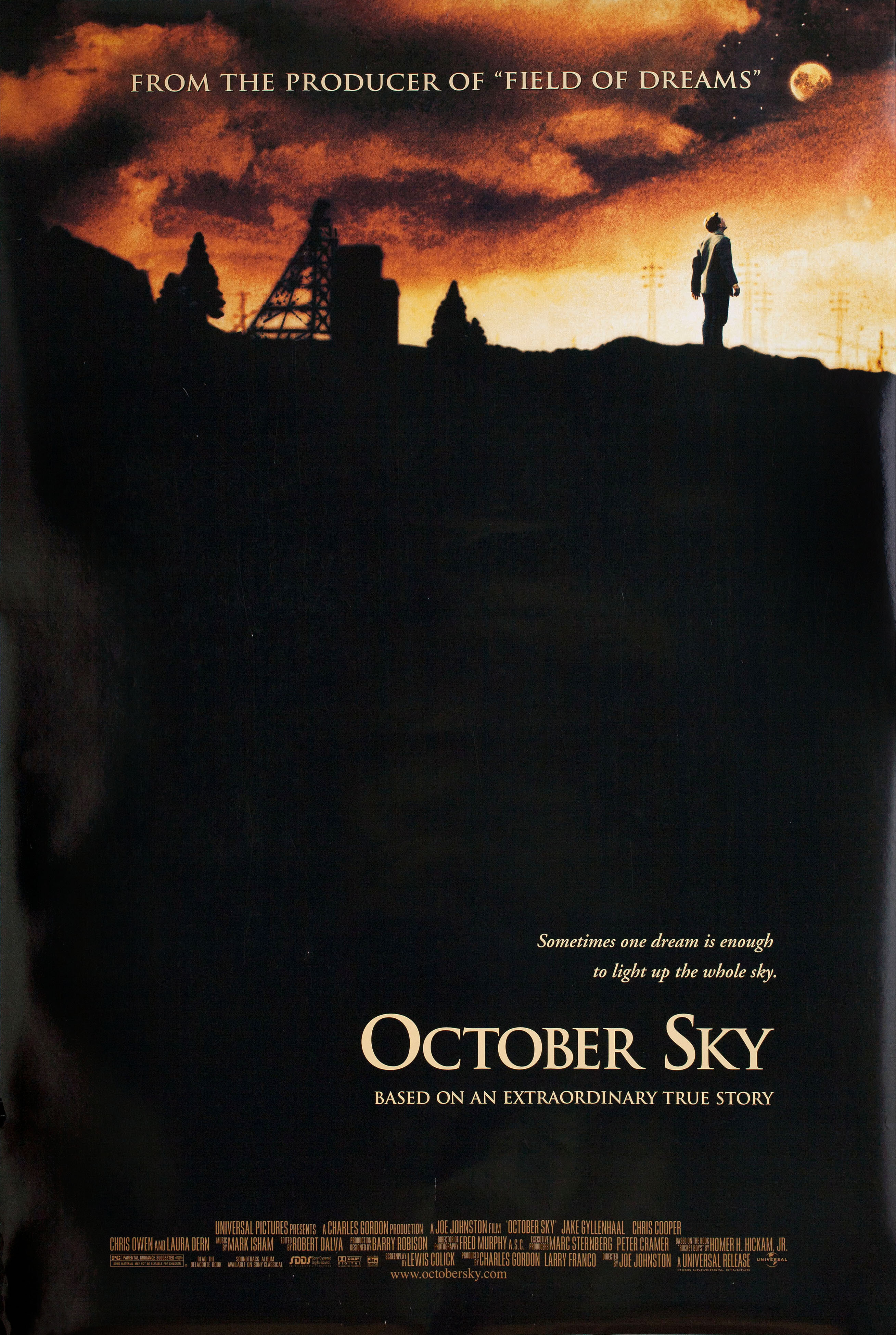 Октябрьское небо (October Sky, 1999), режиссёр Джо Джонстон, американский постер к фильму, 1999 год