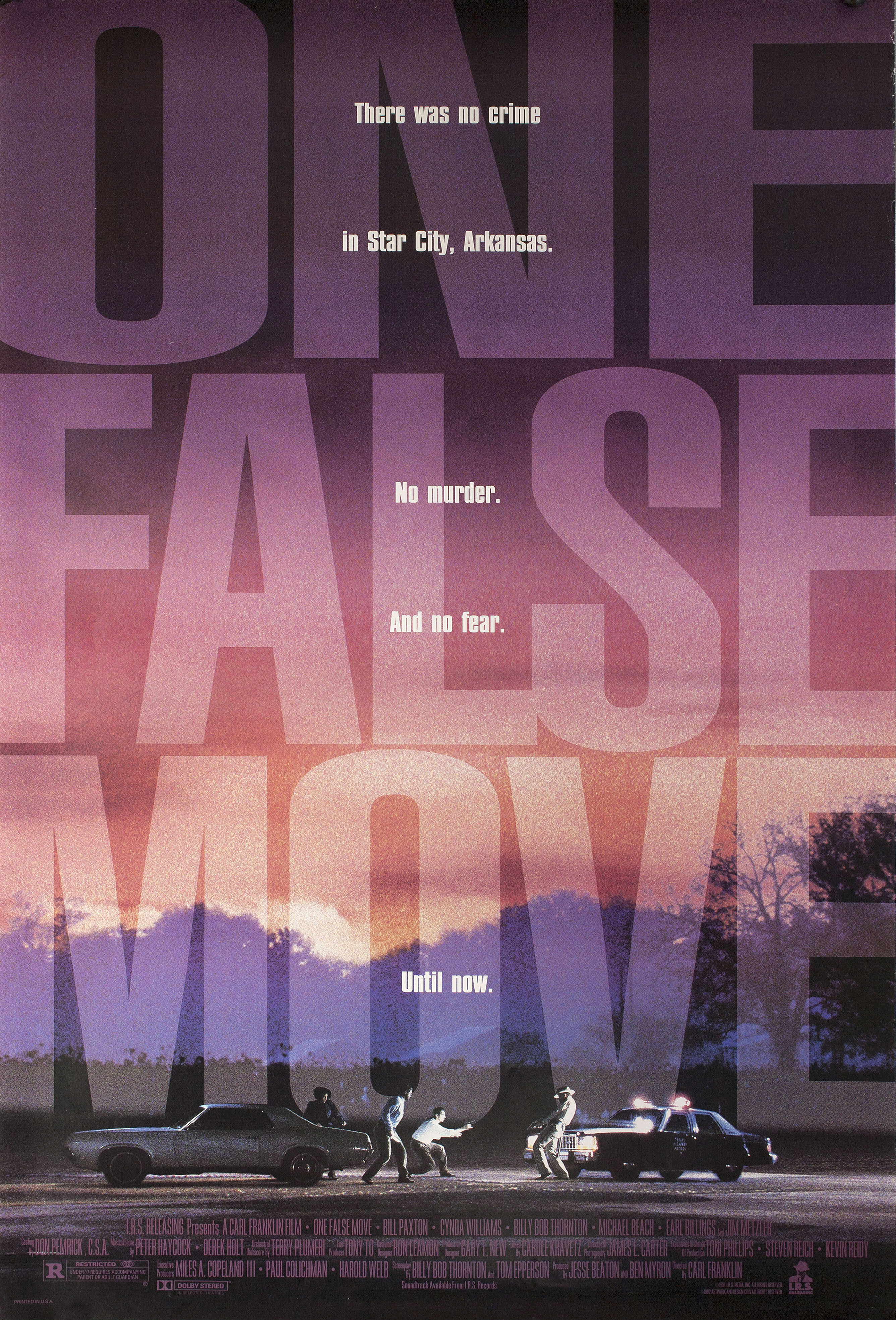 Один неверный ход (One False Move, 1992), режиссёр Карл Франклин, американский постер к фильму, 1992 год