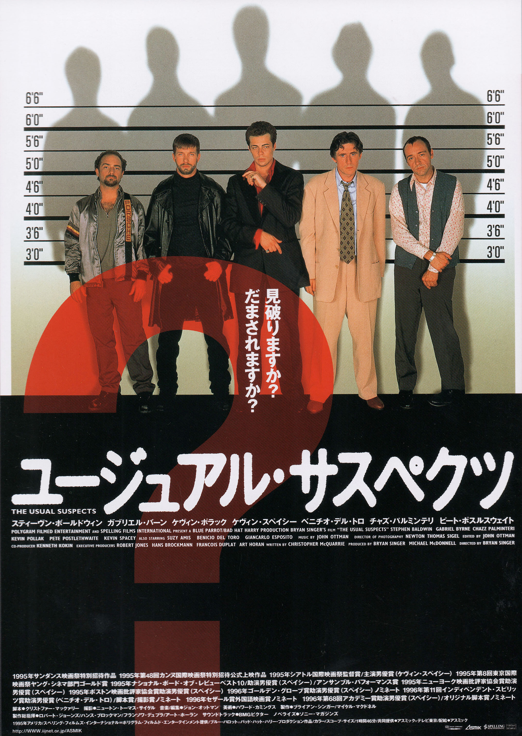 Подозрительные лица (The Usual Suspects, 1995), режиссёр Брайан Сингер, японский постер к фильму,  1995 год
