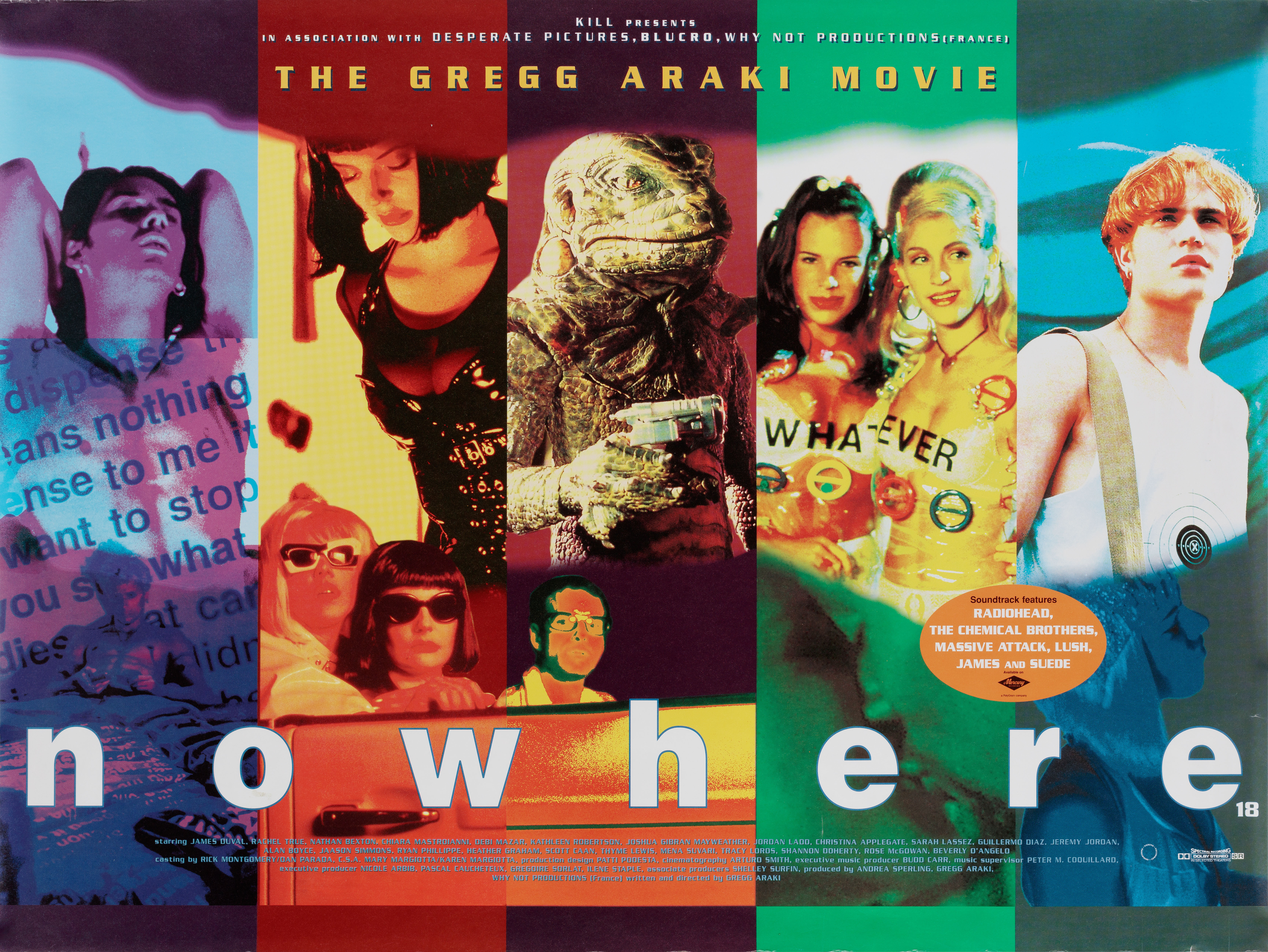 Нигде (Nowhere, 1997), режиссёр Грегг Араки, британский постер к фильму, 1997 год