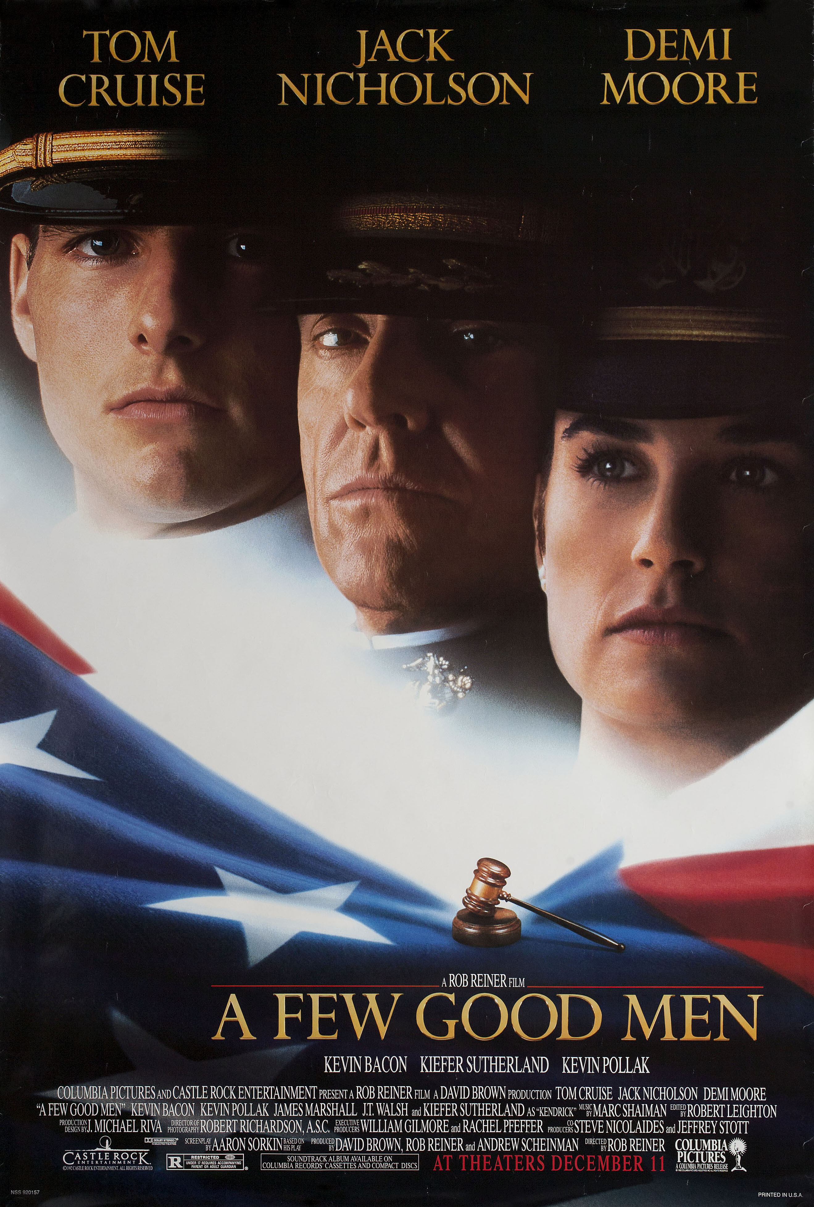 Несколько хороших парней (A Few Good Men, 1992), режиссёр Роб Райнер, американский постер к фильму, 1992 год