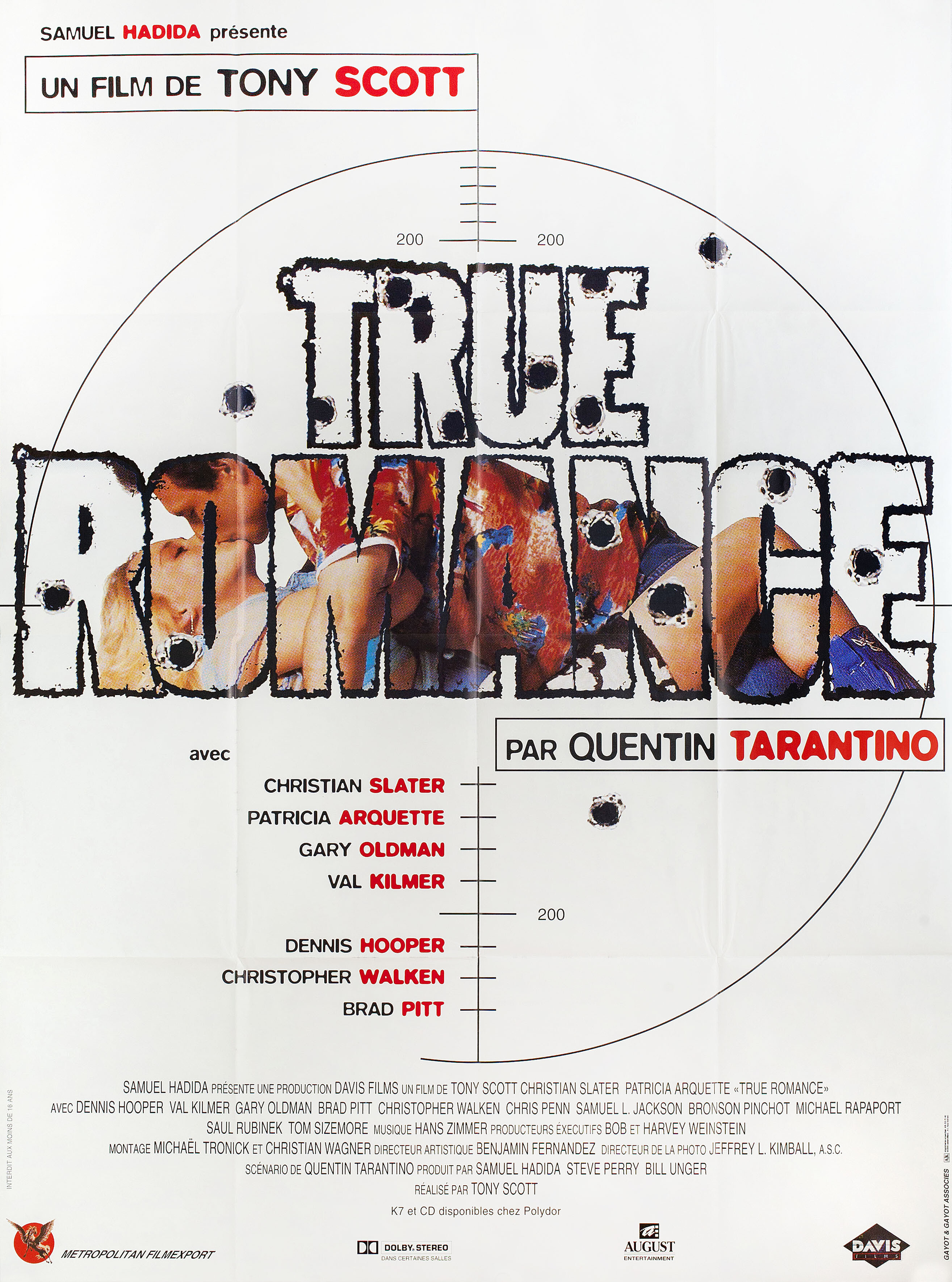 Настоящая любовь (True Romance, 1993), режиссёр Тони Скотт, французский постер к фильму, 1994 год