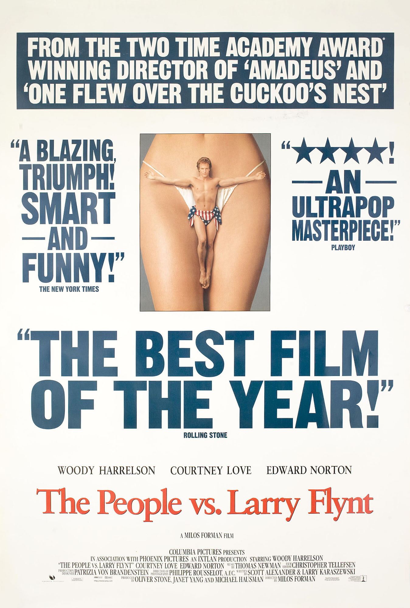 Народ против Ларри Флинта (The People vs. Larry Flynt, 1996), режиссёр Милош Форман, американский постер к фильму, 1997 год
