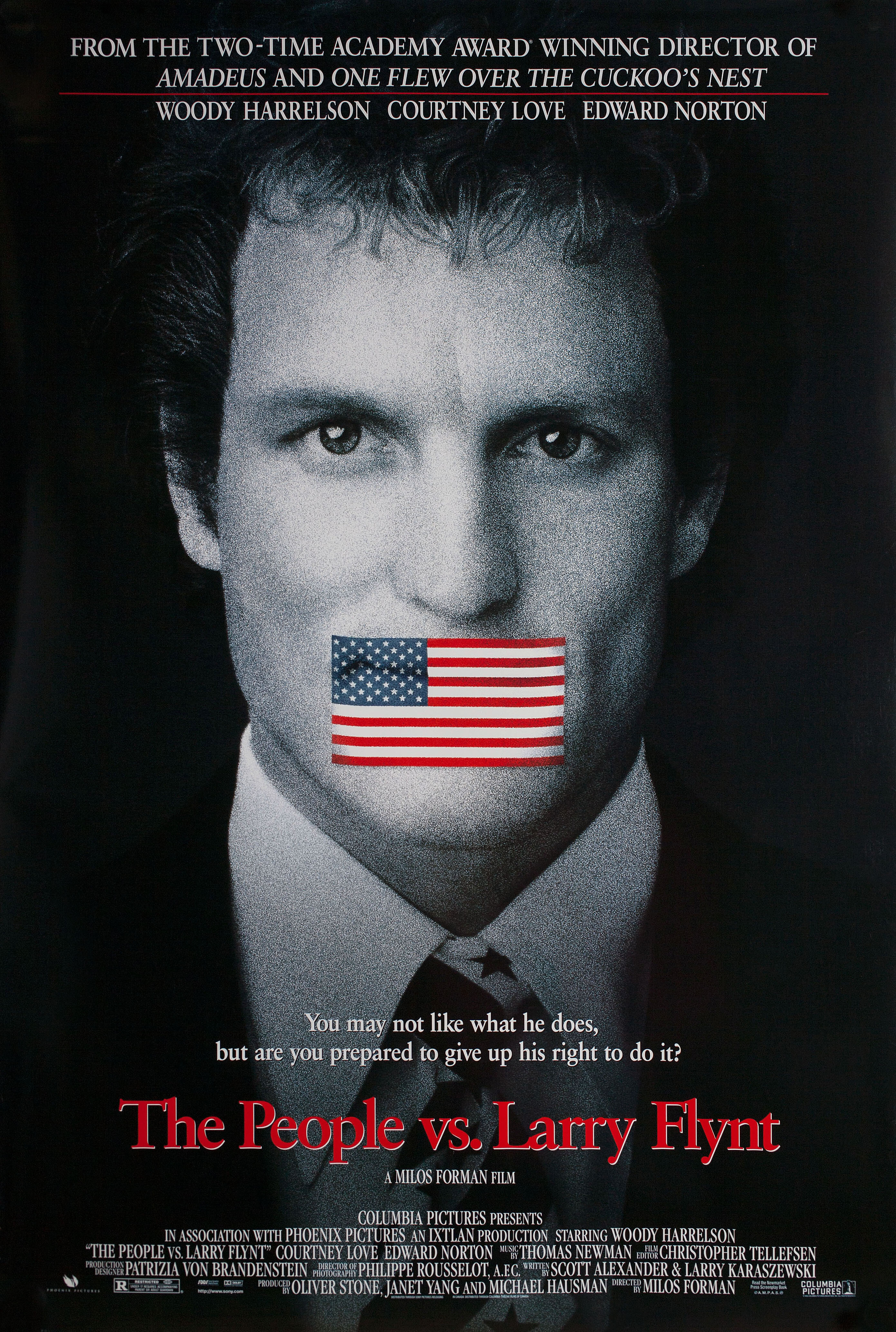 Народ против Ларри Флинта (The People vs. Larry Flynt, 1996), режиссёр Милош Форман, американский постер к фильму, 1996 год