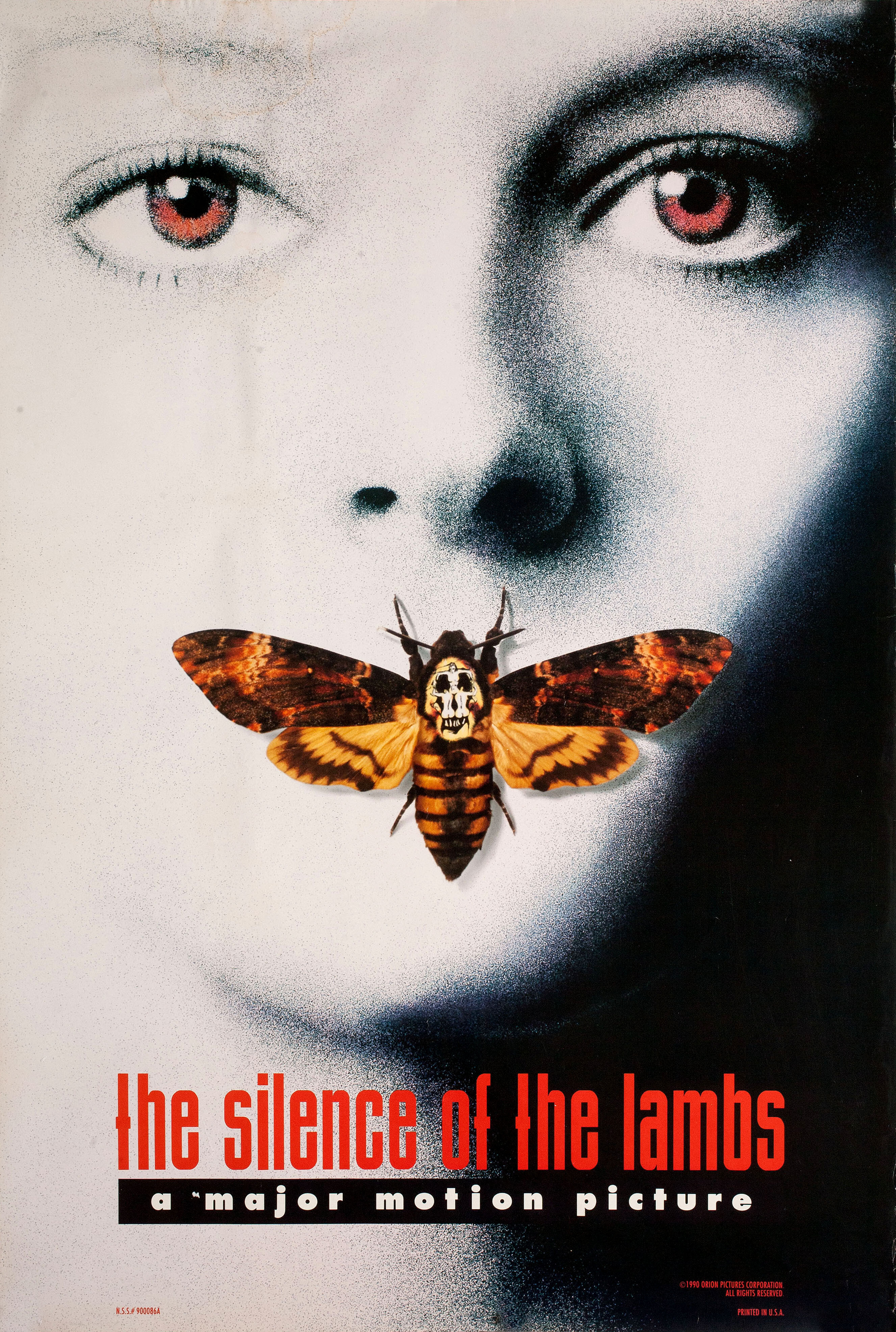Молчание ягнят (The Silence of the Lambs, 1991), режиссёр Джонатан Демме, американский постер к фильму, автор Кевин Стэплтон, 1991 год