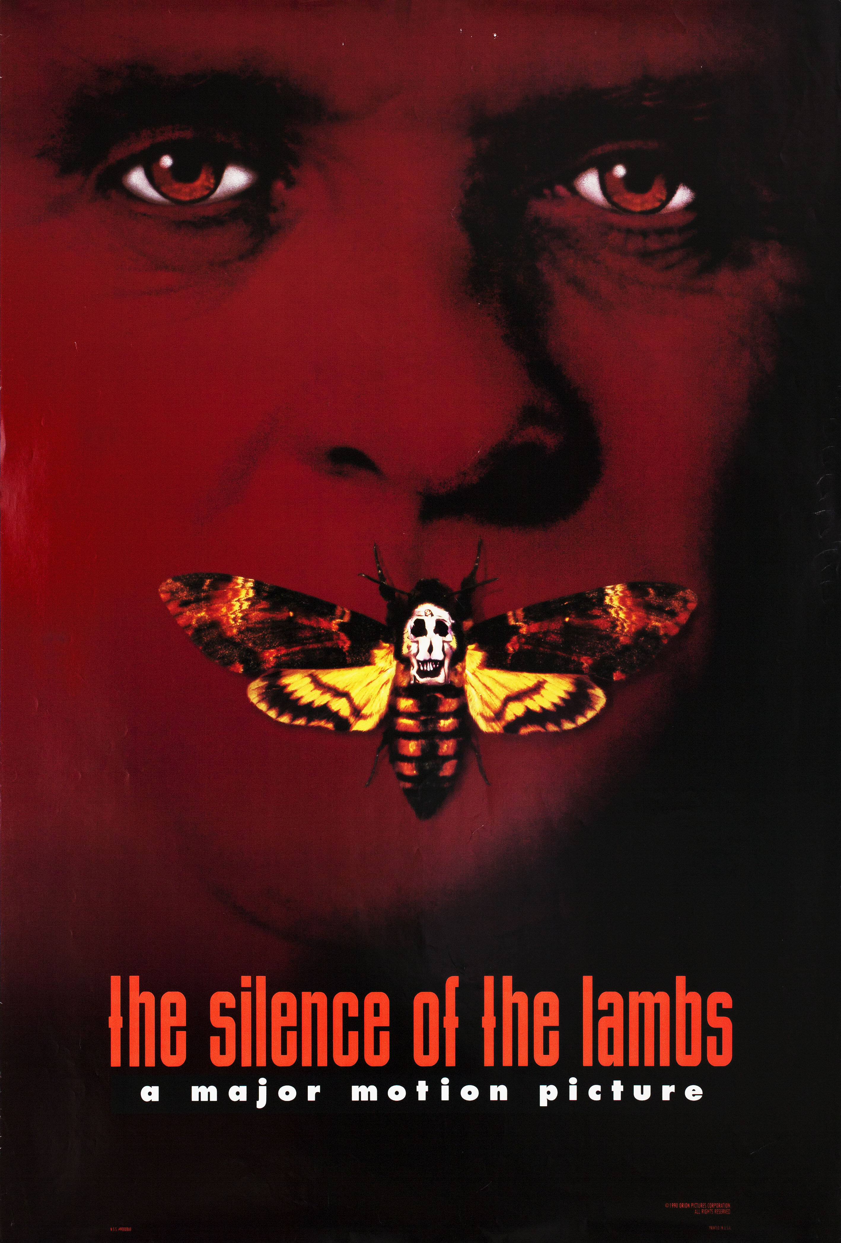Молчание ягнят (The Silence of the Lambs, 1991), режиссёр Джонатан Демме, американский постер к фильму, 1991 год (1)