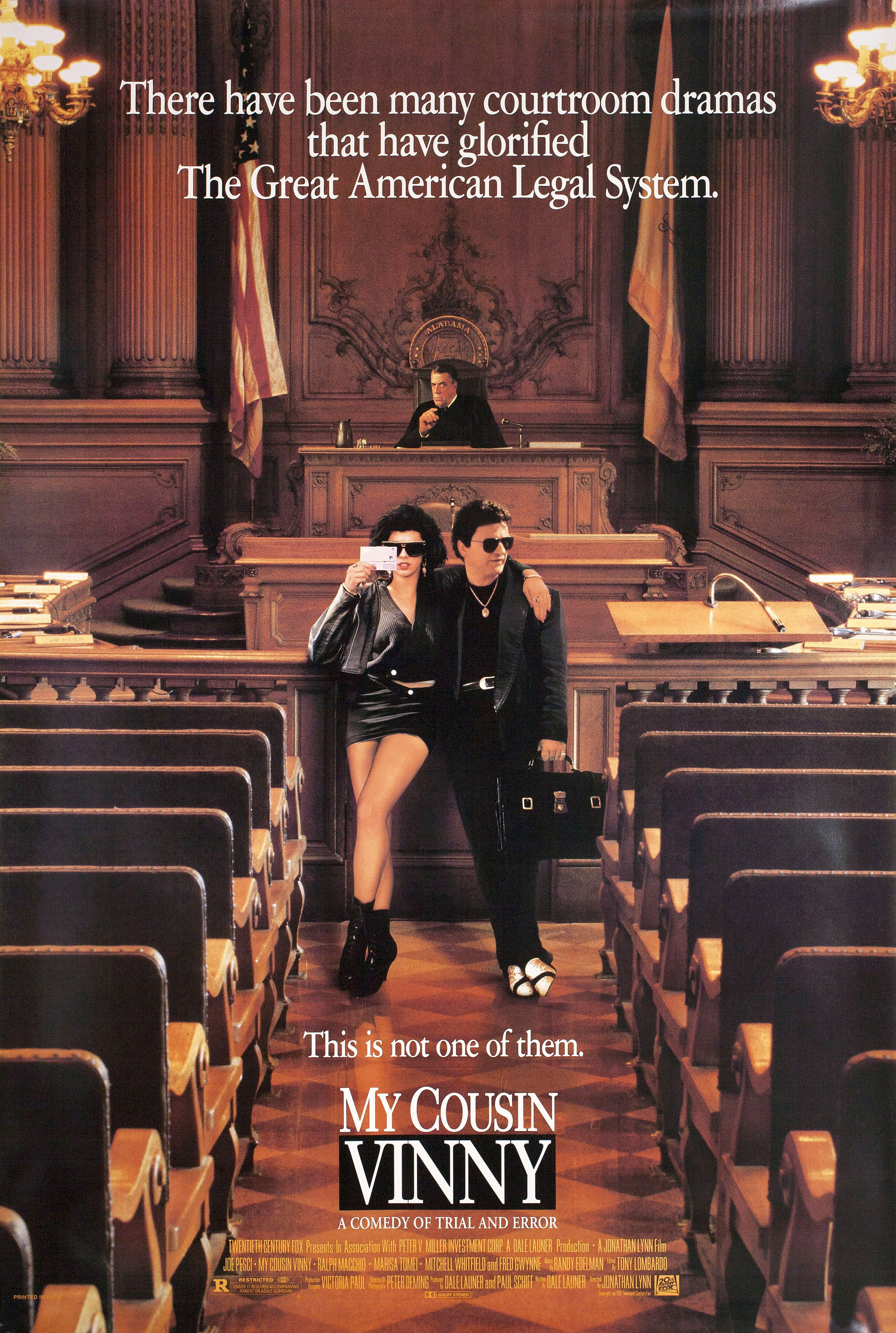 Мой кузен Винни (My Cousin Vinny, 1992), режиссёр Джонатан Линн, американский постер к фильму, 1992 год