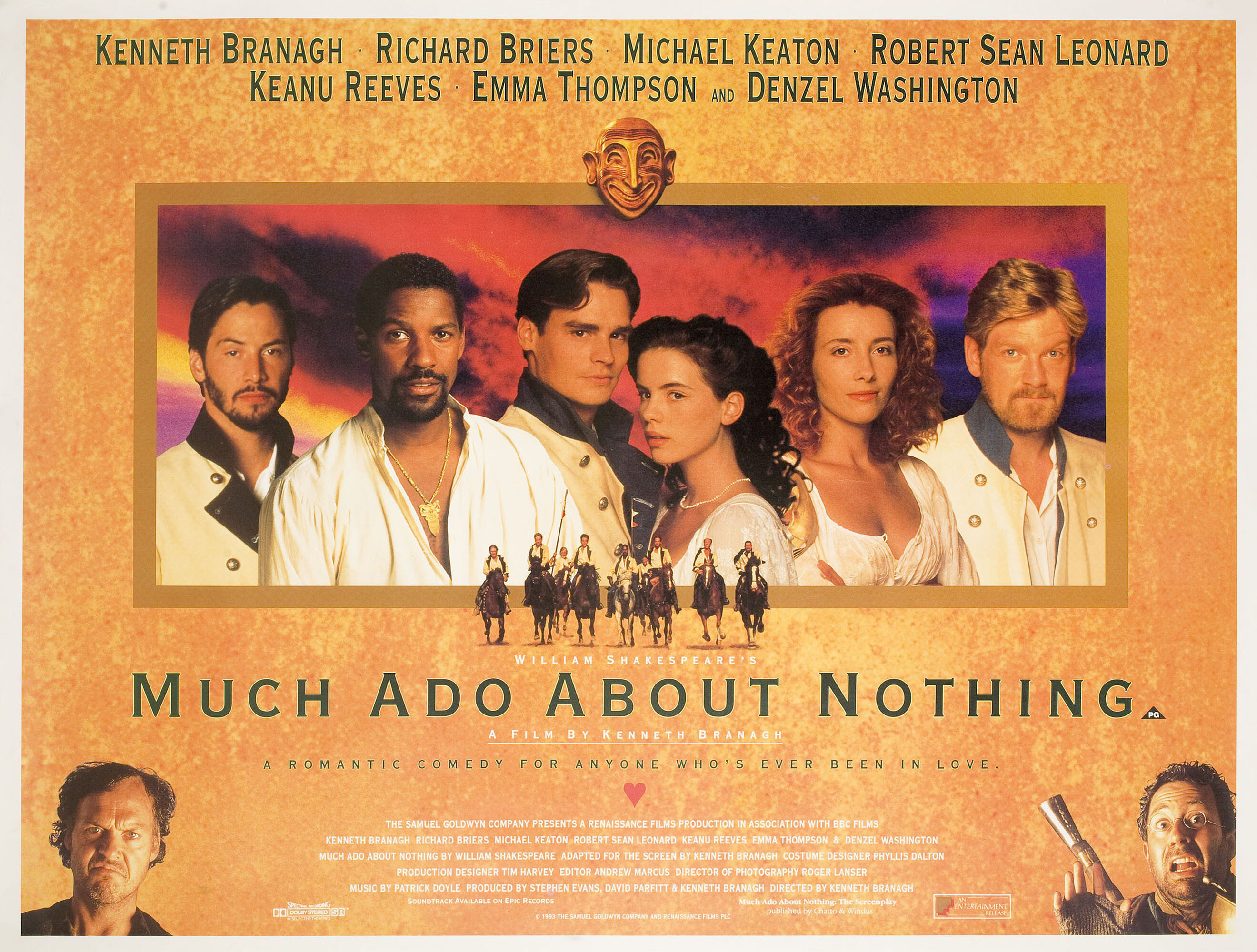 Много шума из ничего (Much Ado About Nothing, 1993), режиссёр Кеннет Брана, британский постер к фильму, 1993 год